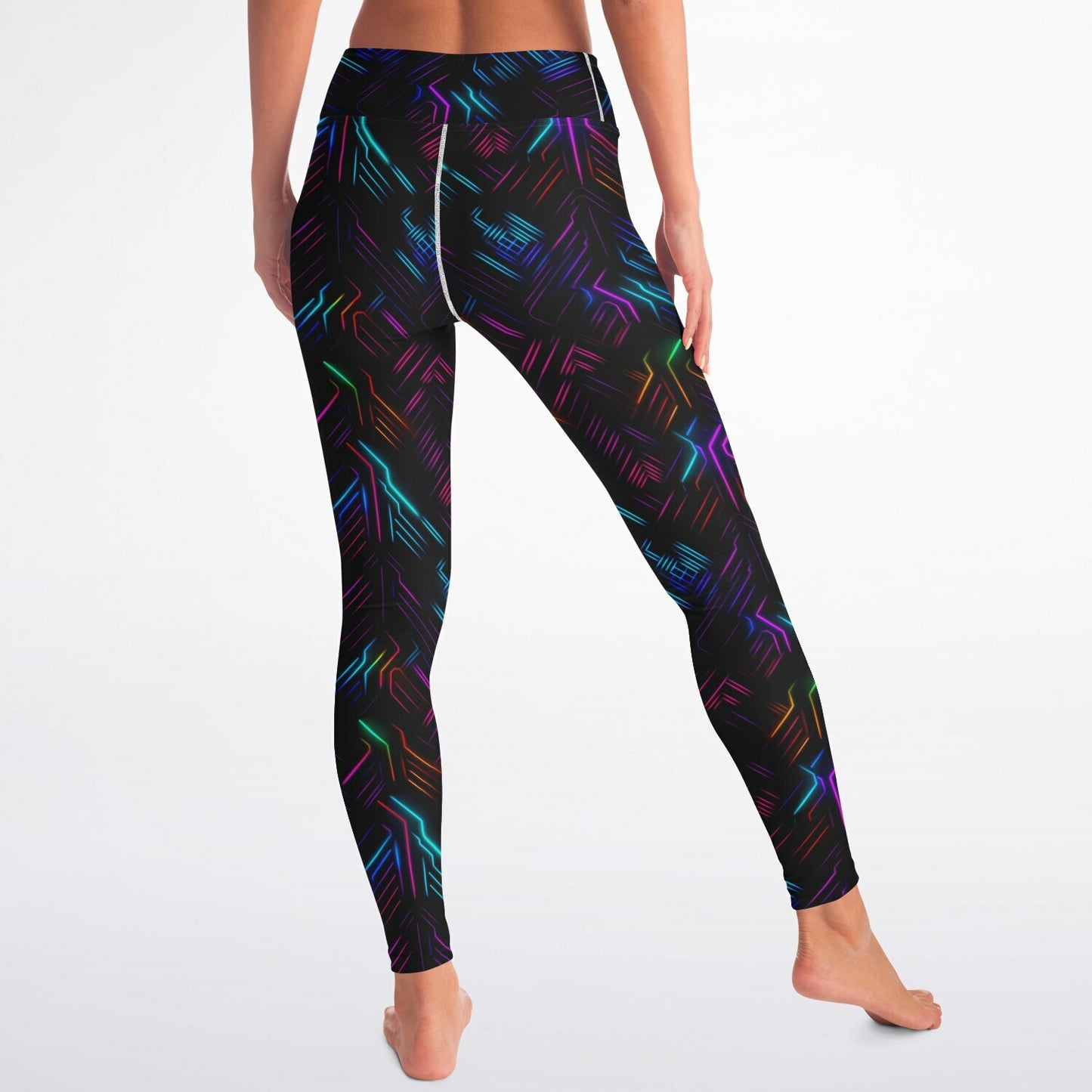 Neon Lights Yoga Leggings - AOP D3