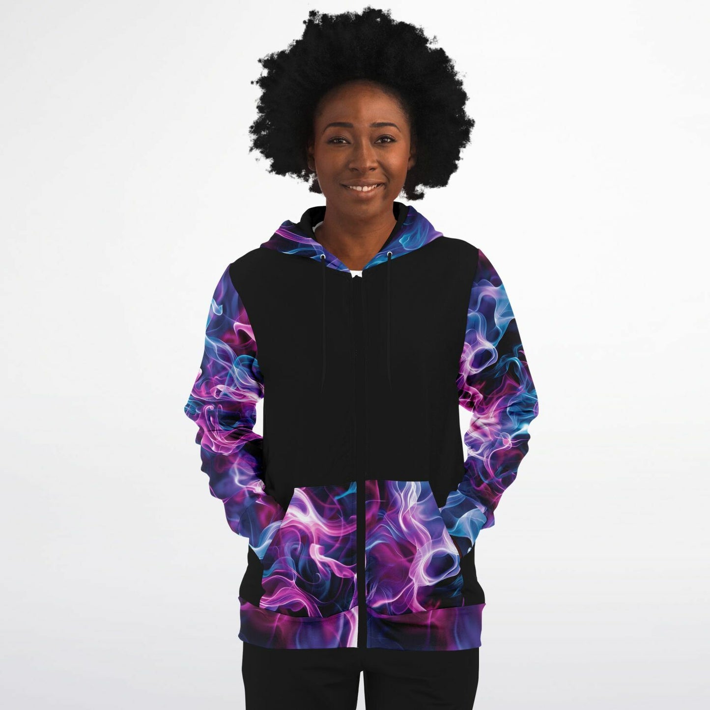 Neon Smoke 2 Fashion Zip-Up Hoodie -