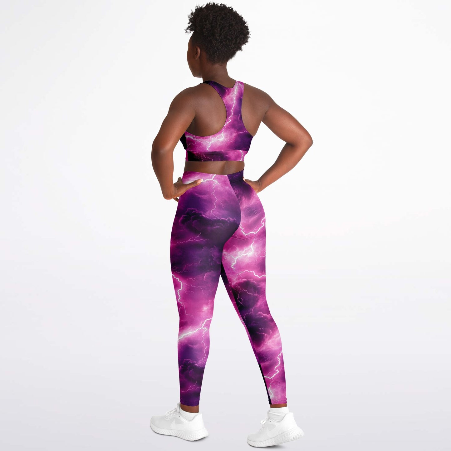 Pink Lightning Padded Sports Bra & Leggings -