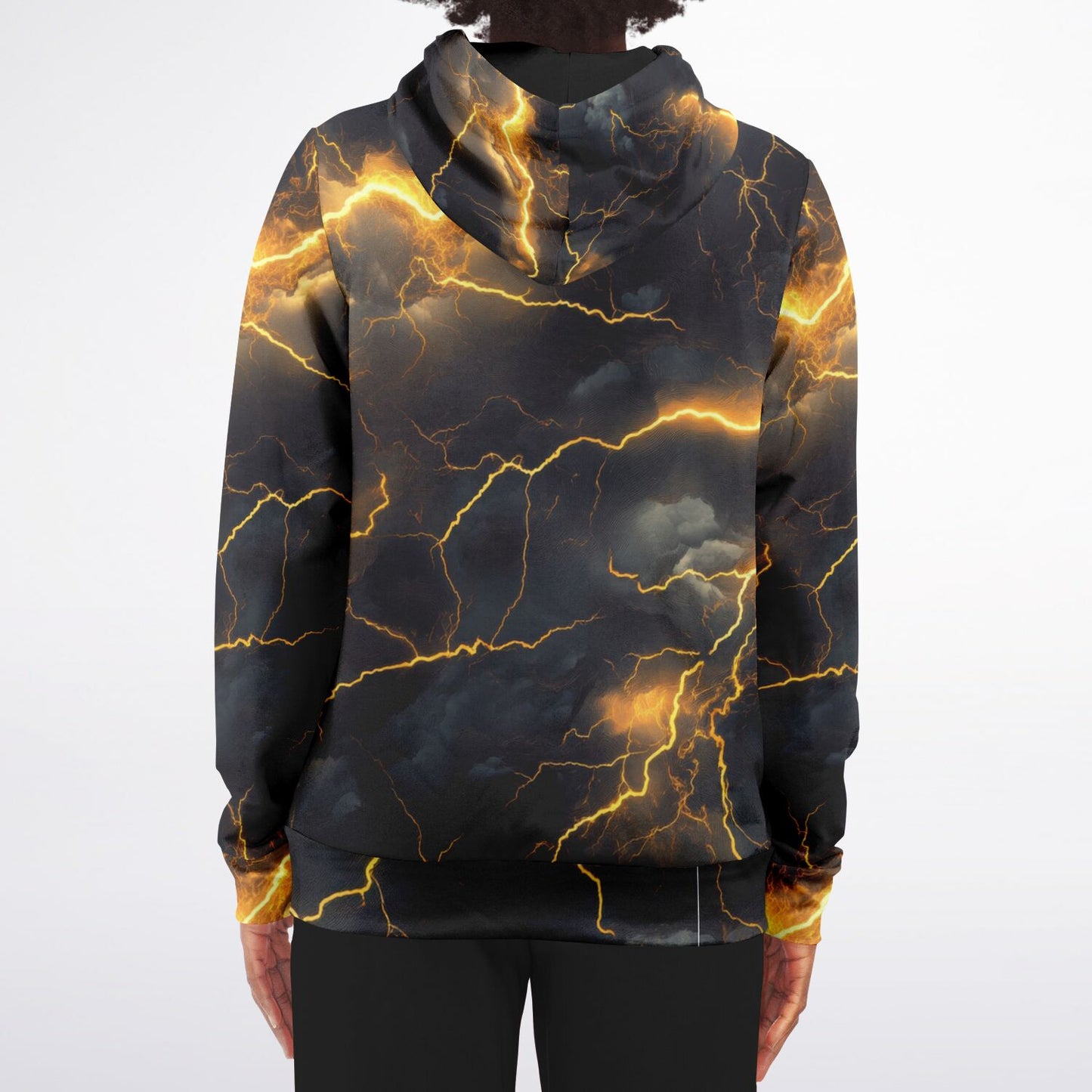 Gold Lightning Fashion Zip-Up Hoodie -