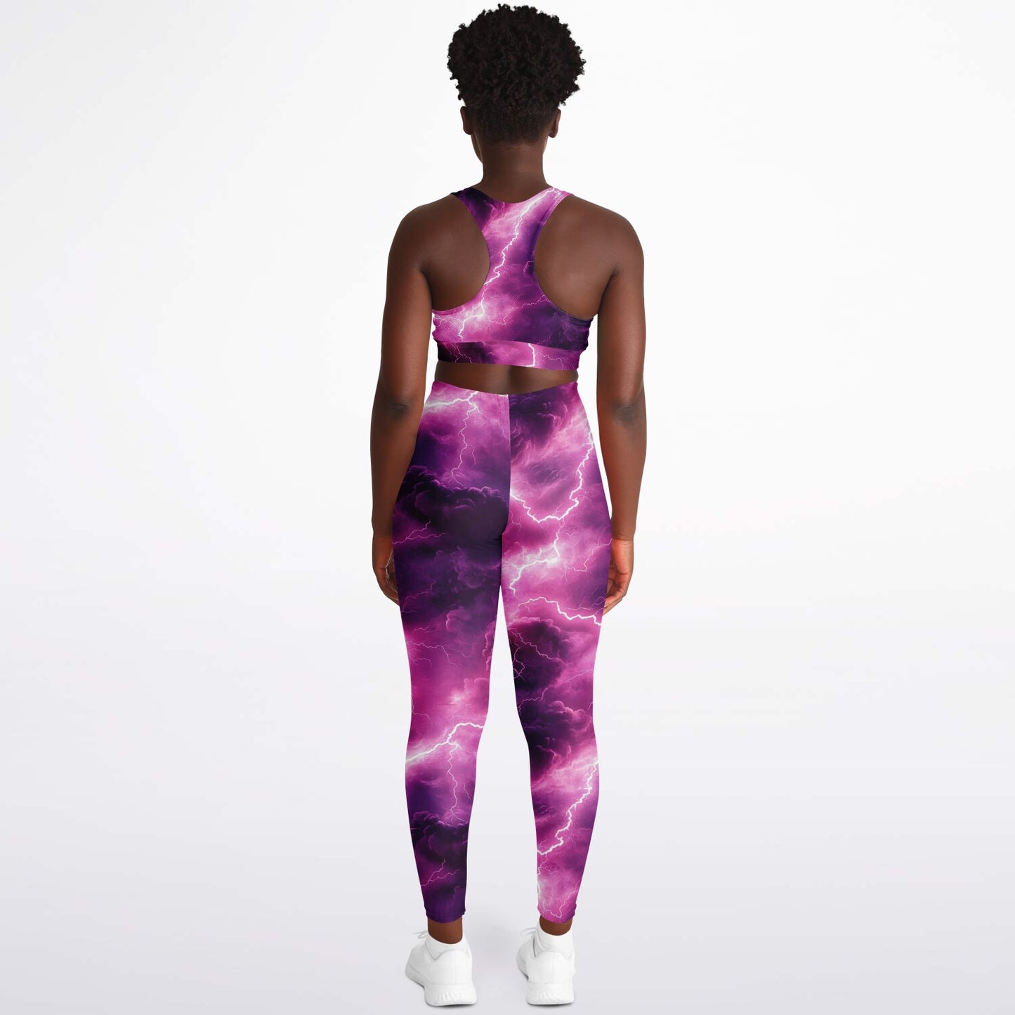 Pink Lightning Padded Sports Bra & Leggings -