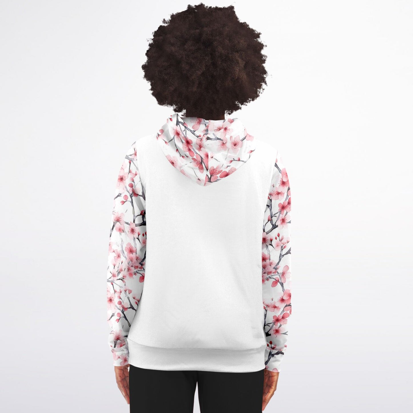 Pink Tree Blossom's Zip-Up Hoodie - AOP