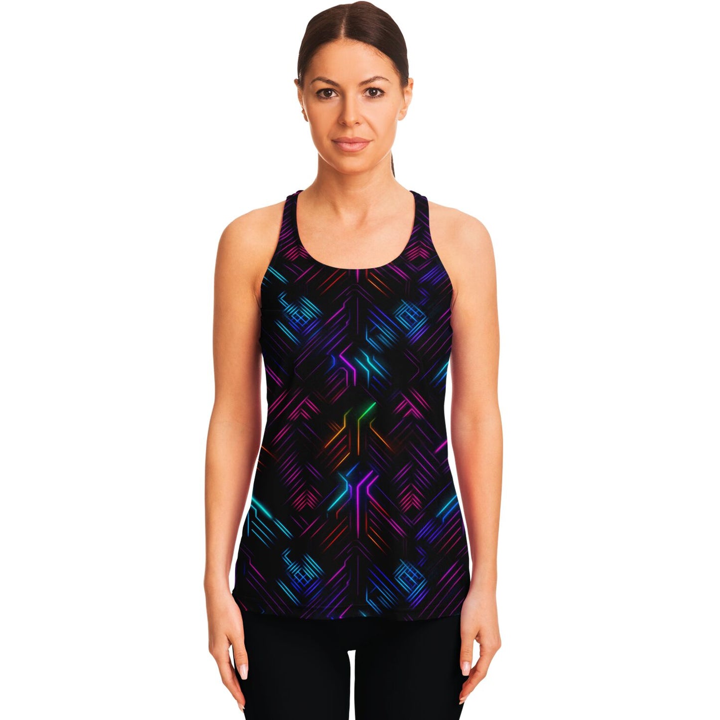 Neon Lights Racerback Tank Top - AOP D3