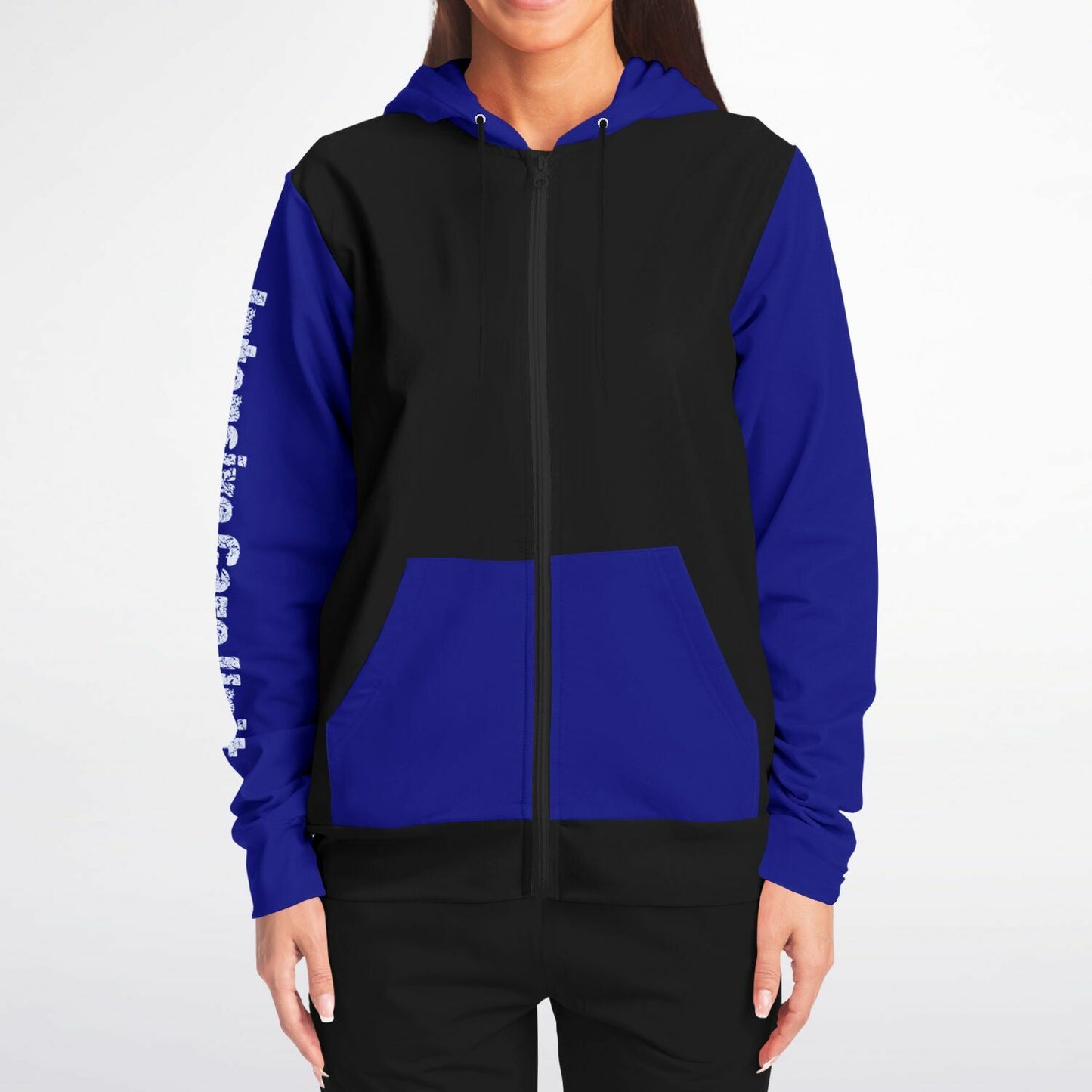 ICU Nurse Flag with Blue sleeves Fashion Zip-Up Hoodie -