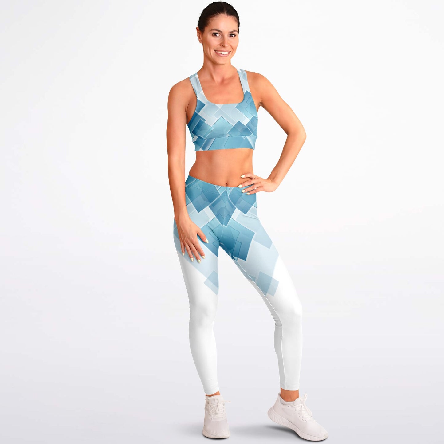 Blue Ice Padded Sports Bra & Leggings -