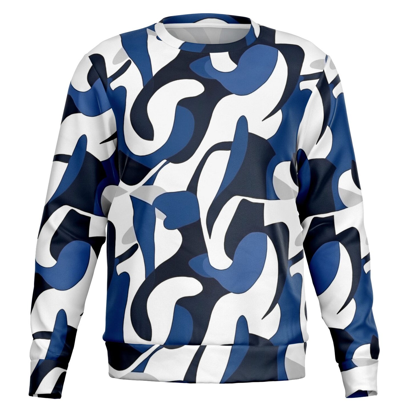 Blue with white and black crew Sweatshirt - AOP