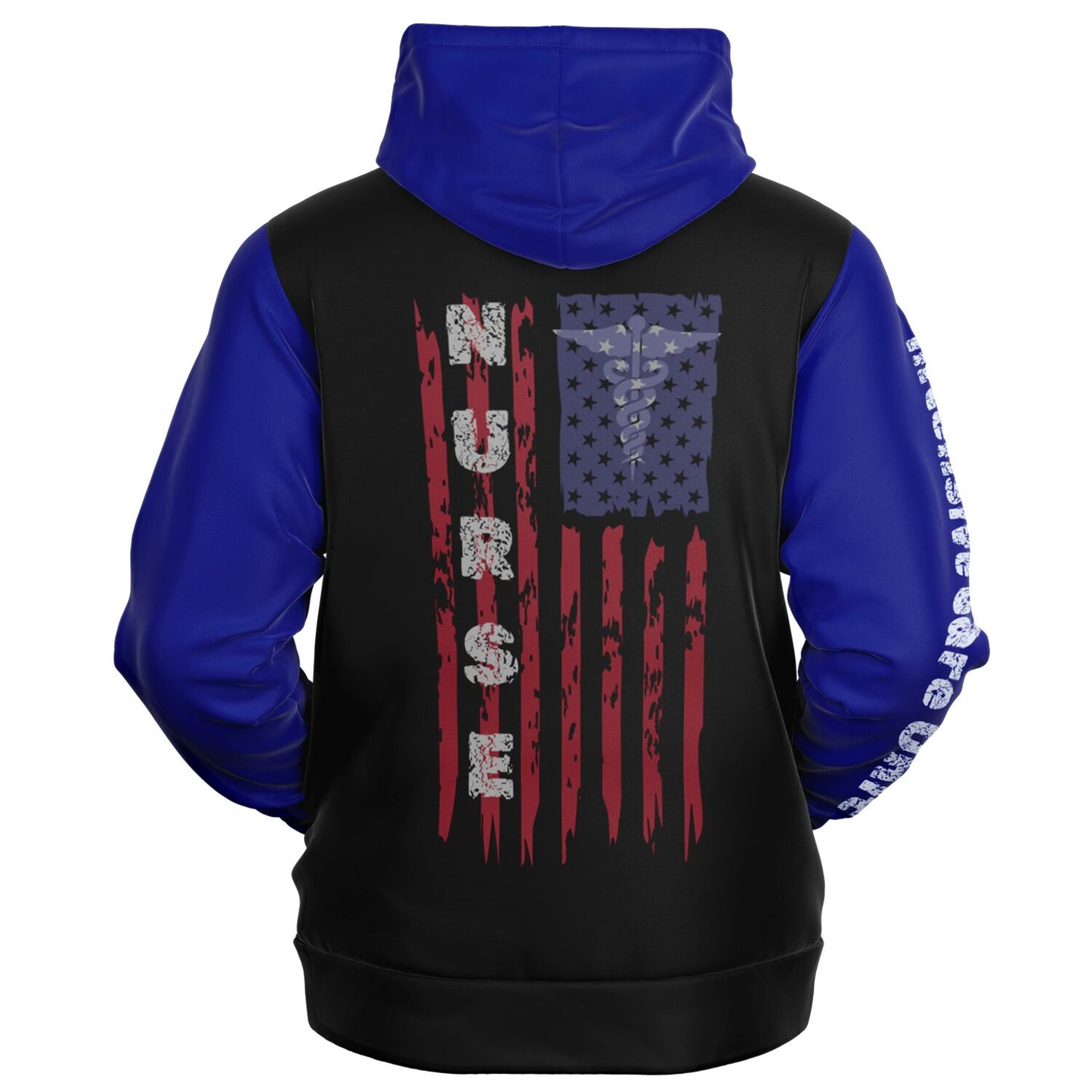 ICU Nurse Flag with Blue sleeves Fashion Zip-Up Hoodie -