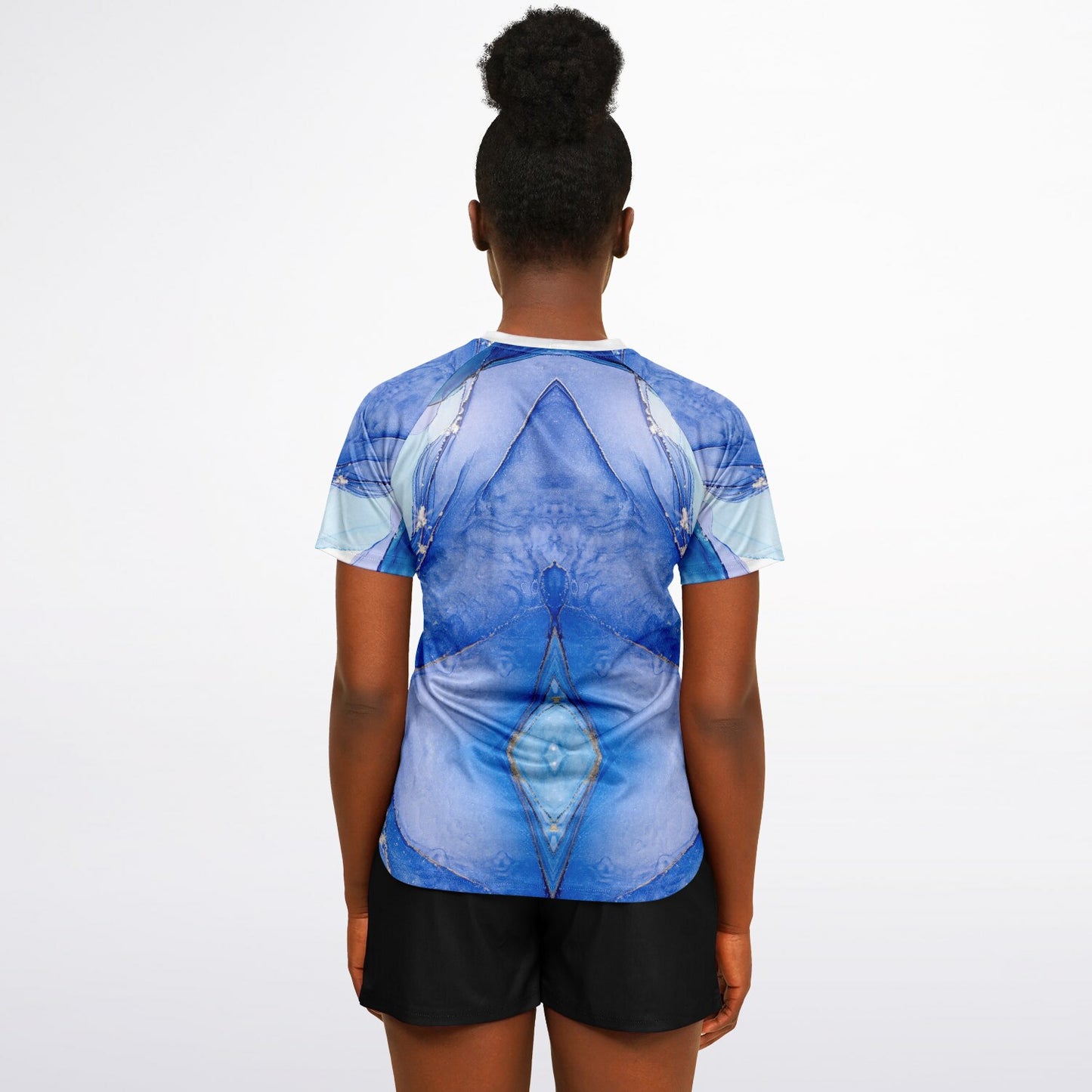 Women's Active Top - Blue and white