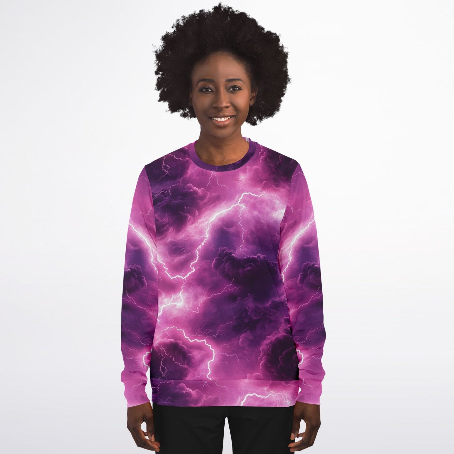 Pink Lightening Crew Sweatshirt -