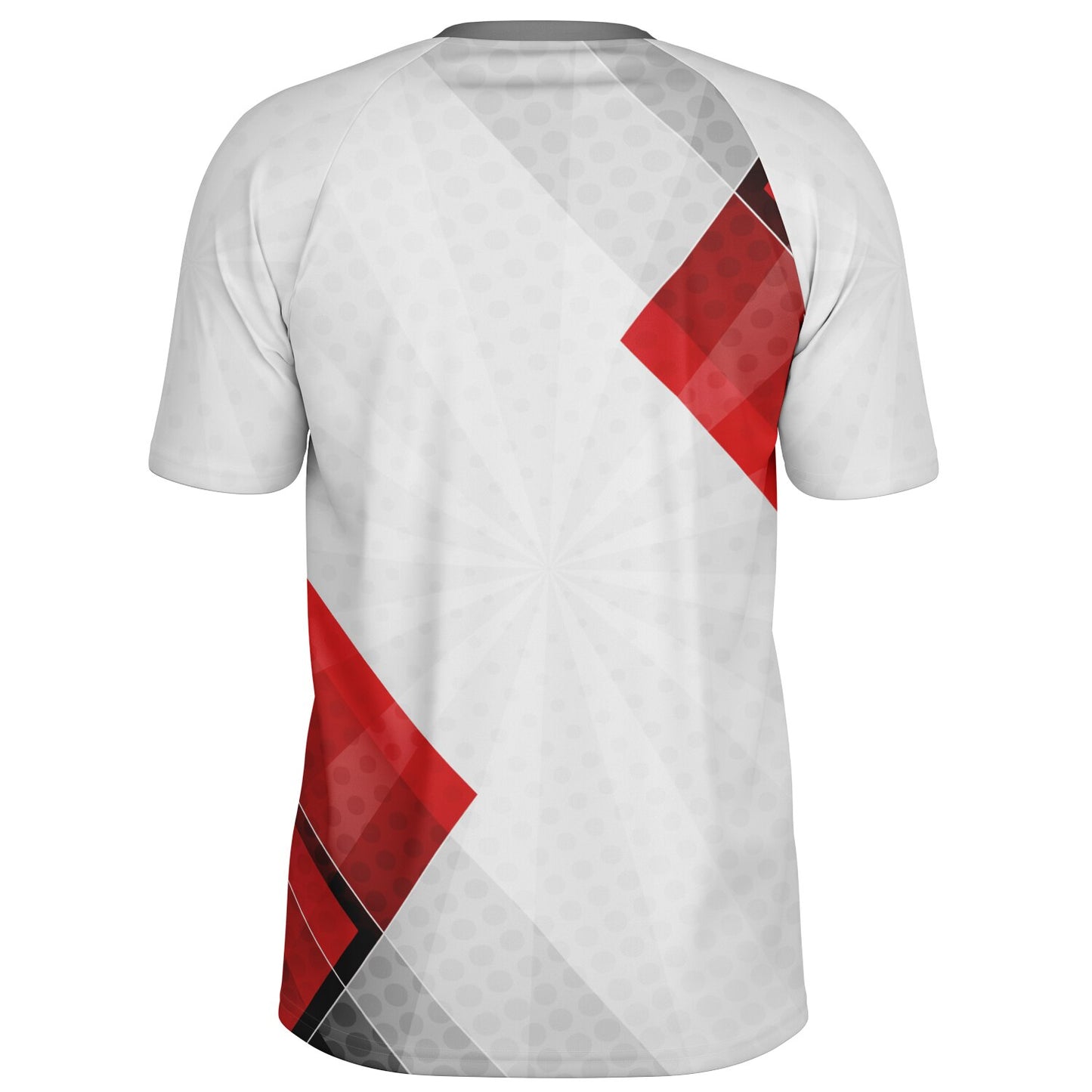 Silver and Red Men's Active Wear Jersey