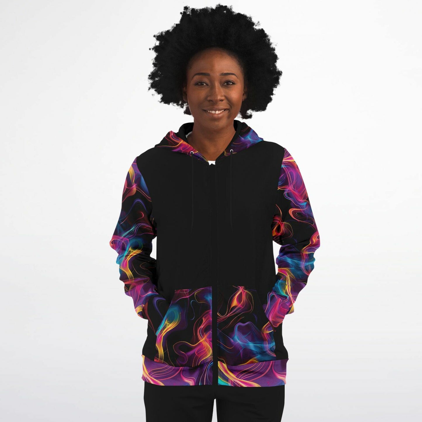 Neon Smoke 4 Fashion Zip-Up Hoodie -