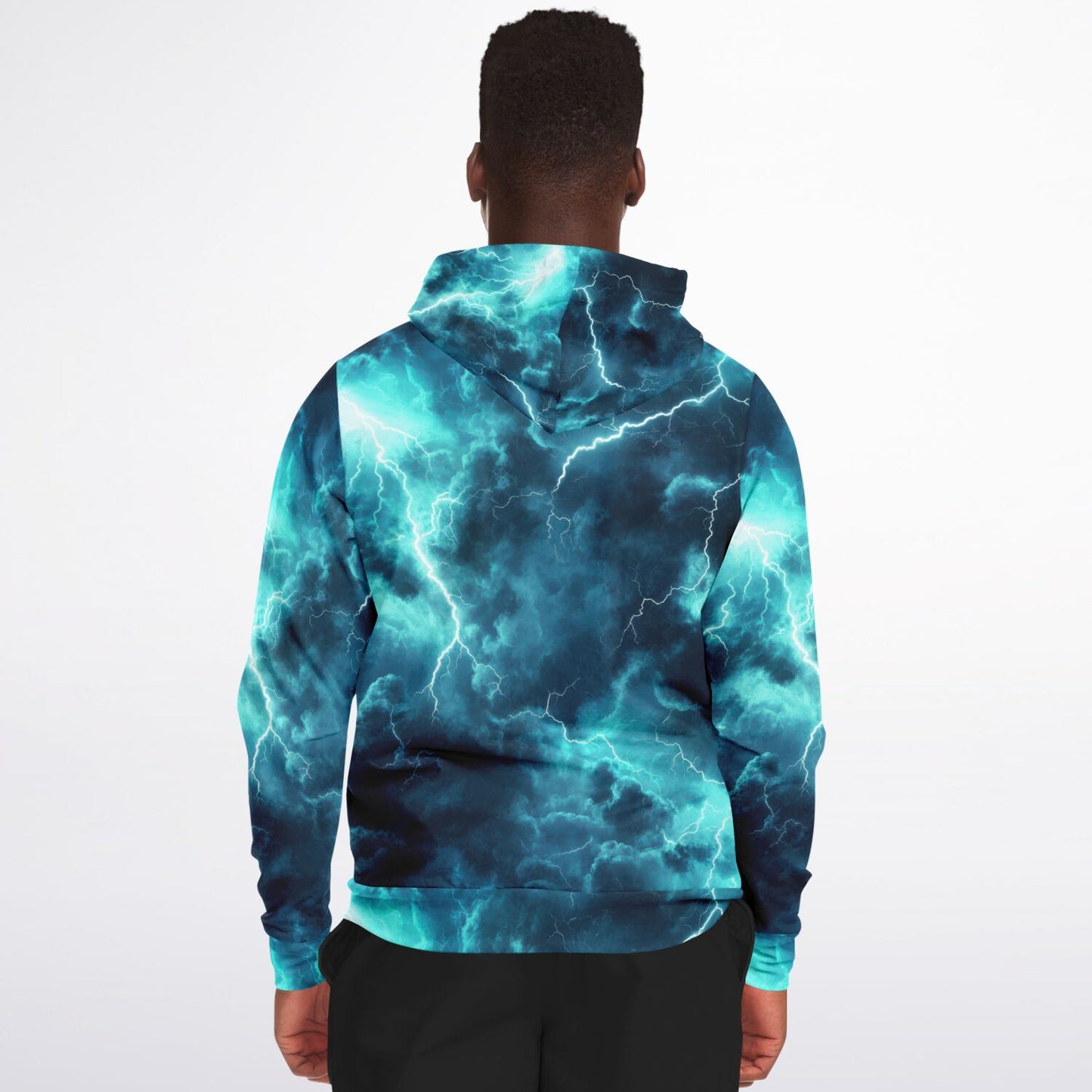 Turquoise Lightning Fashion Zip-Up Hoodie -