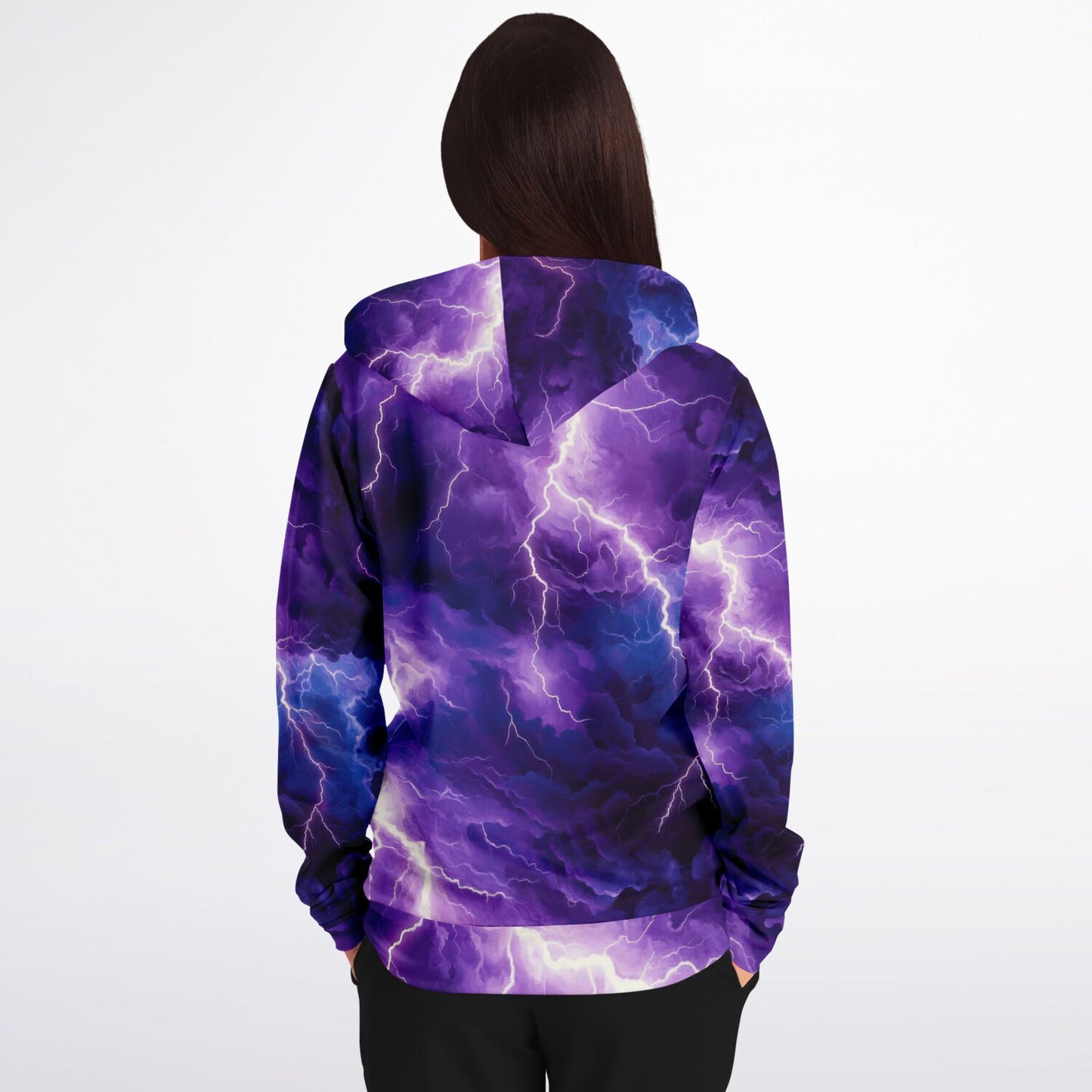 Purple Lightening Fashion Zip-Up Hoodie -