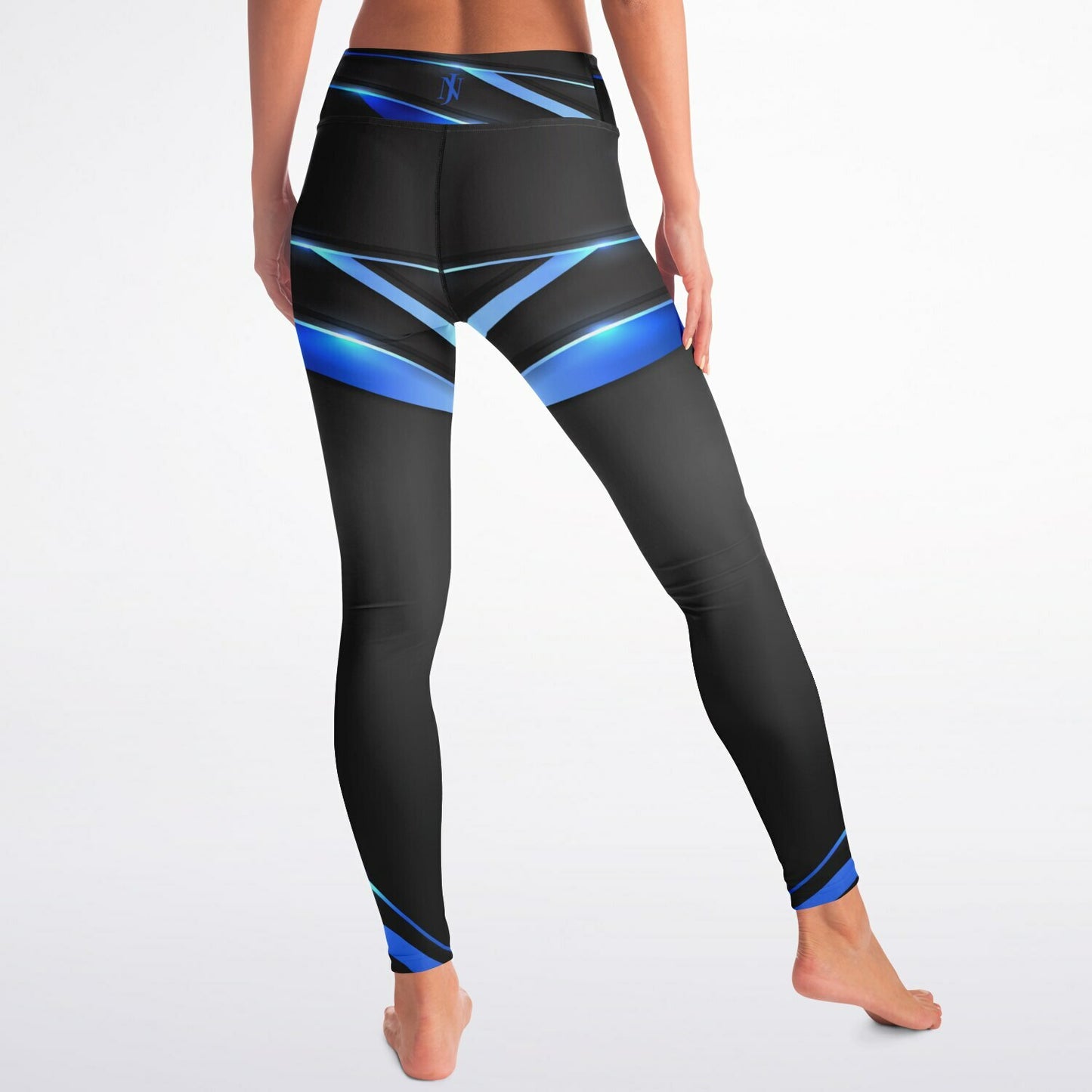 Black with Blue Yoga Leggings