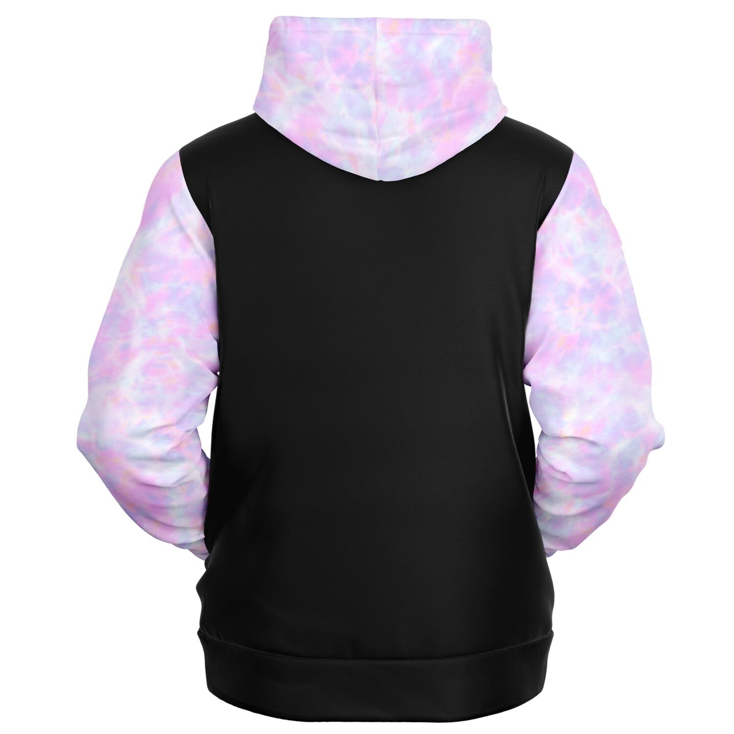 RN, Nurse Fashion Zip-Up Hoodie - Black, purple and light blue sleeves