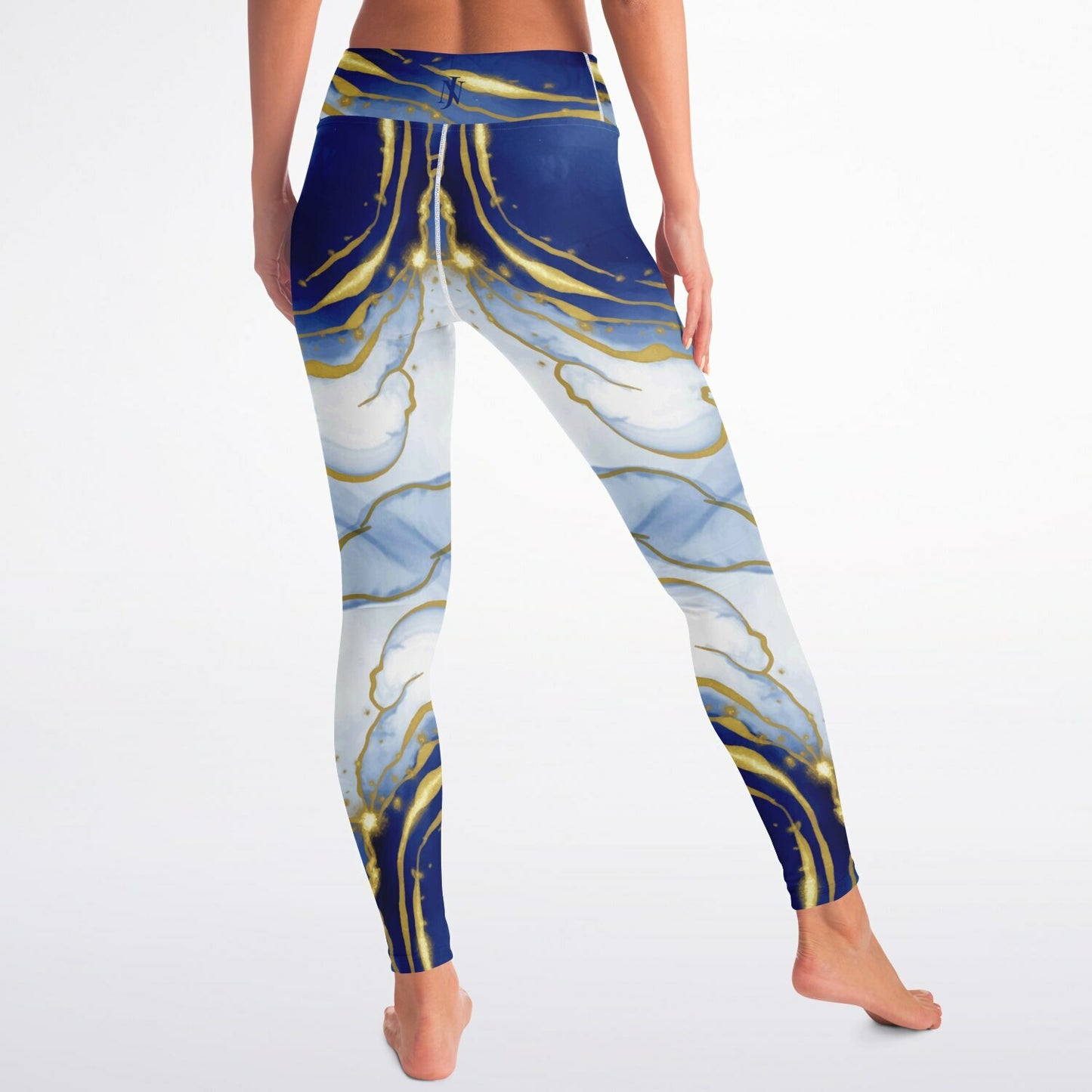 Blue with Gold Yoga Leggings