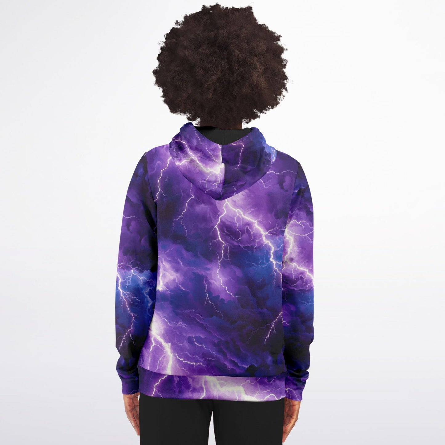 Purple Lightening Fashion Zip-Up Hoodie -
