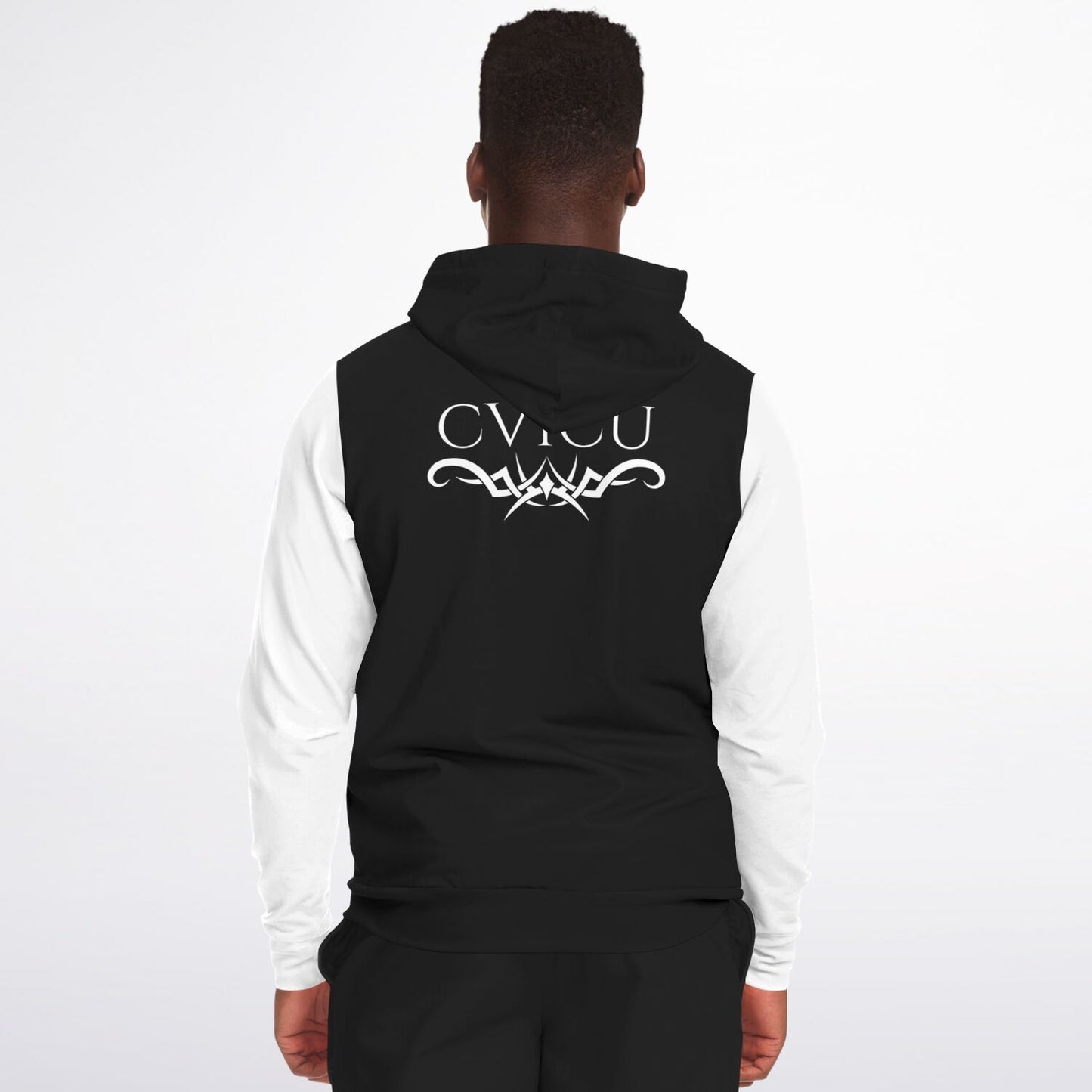 RN, CVICU, Nursing, Fashion Zip-Up Hoodie - Black and White