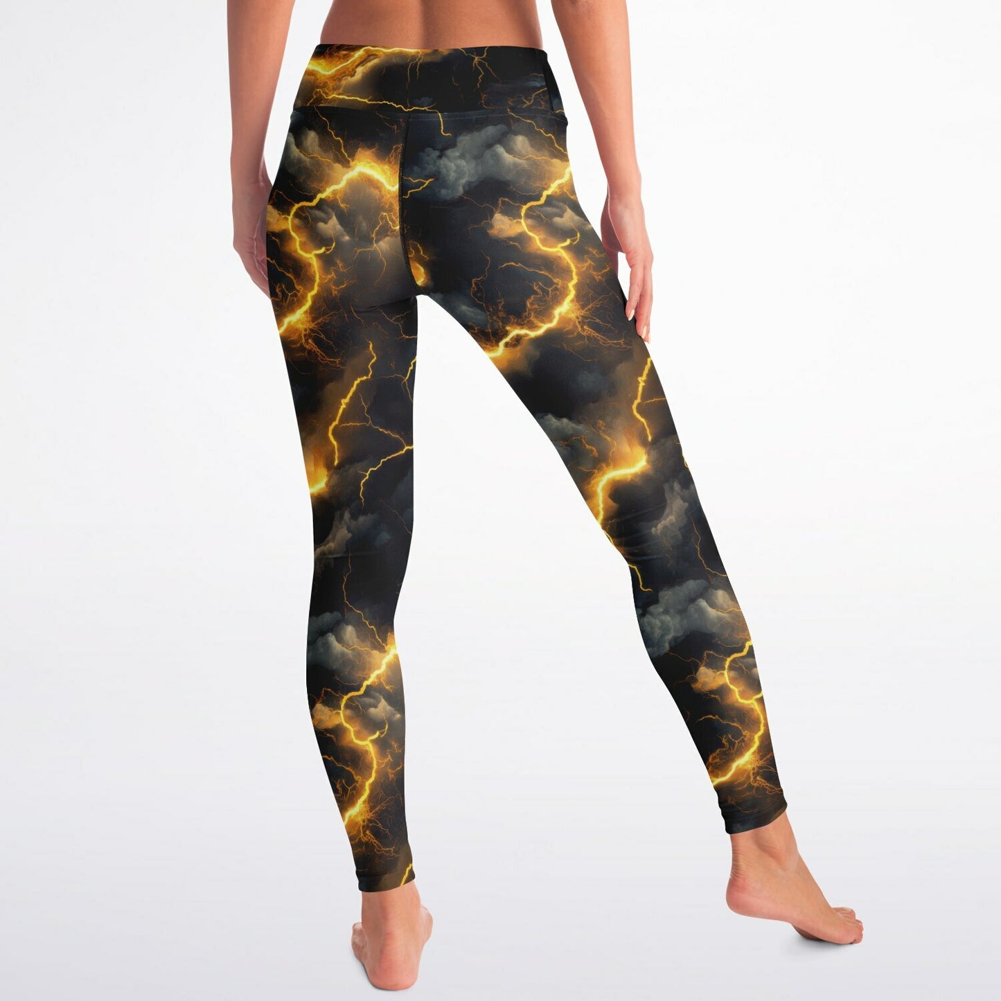 Gold Lightning Yoga Leggings -