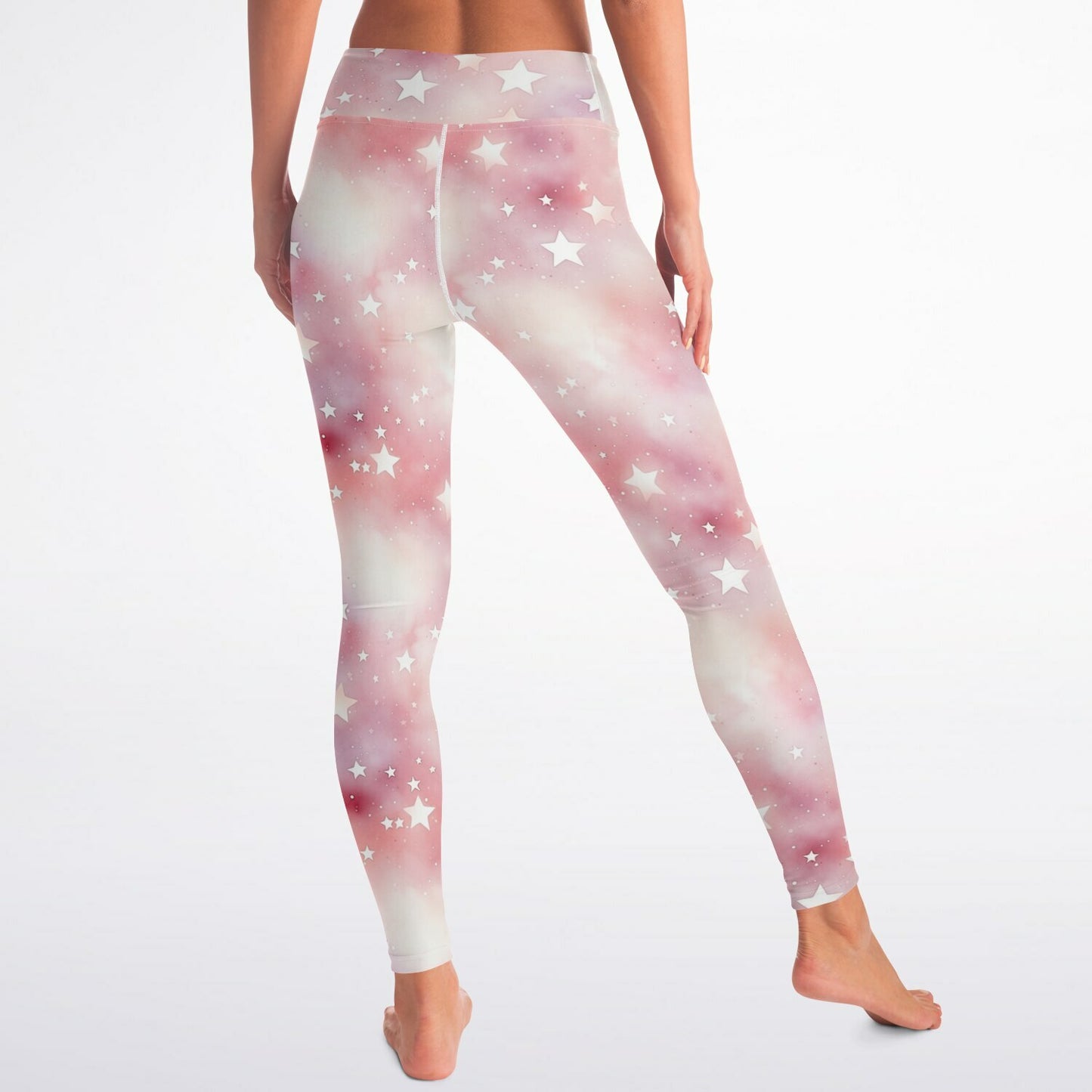 Pink Star Yoga Leggings - AOP