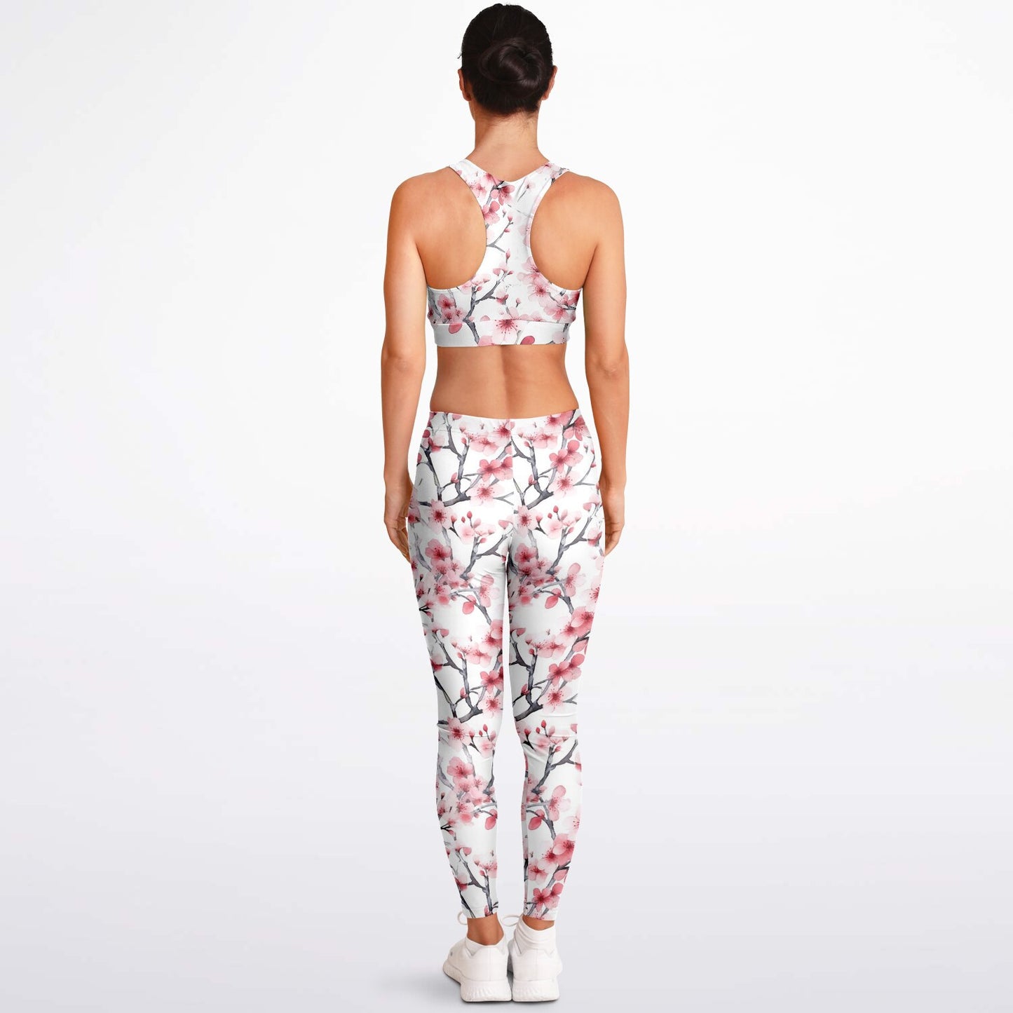 Pink Tree Blossom's Padded Sports Bra & Leggings - AOP