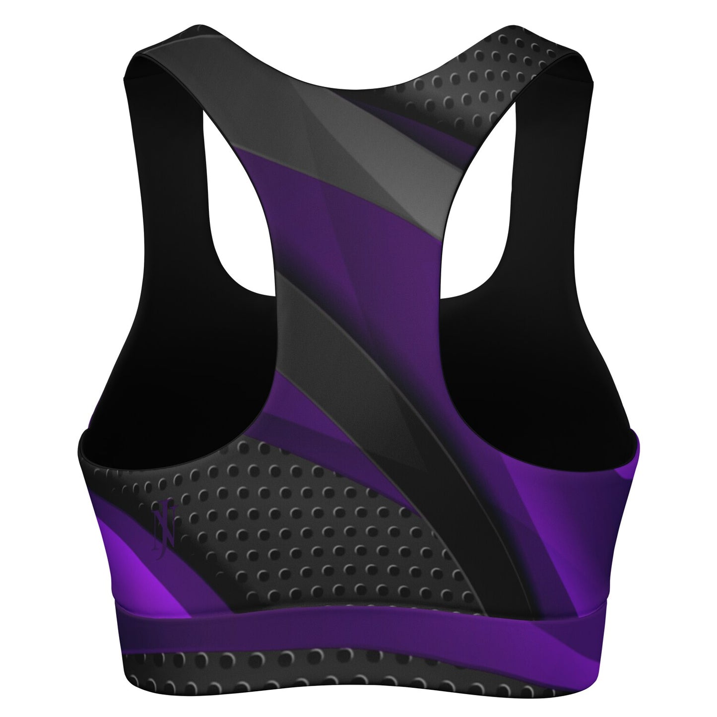 Dark Gray with Purple Padded Sports Bra