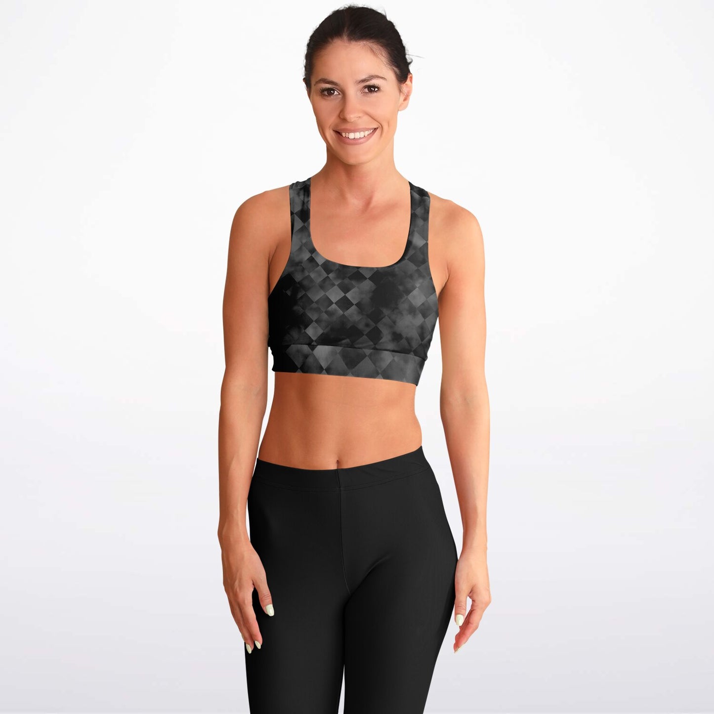 Black diamond Padded Sports Bra - AOP