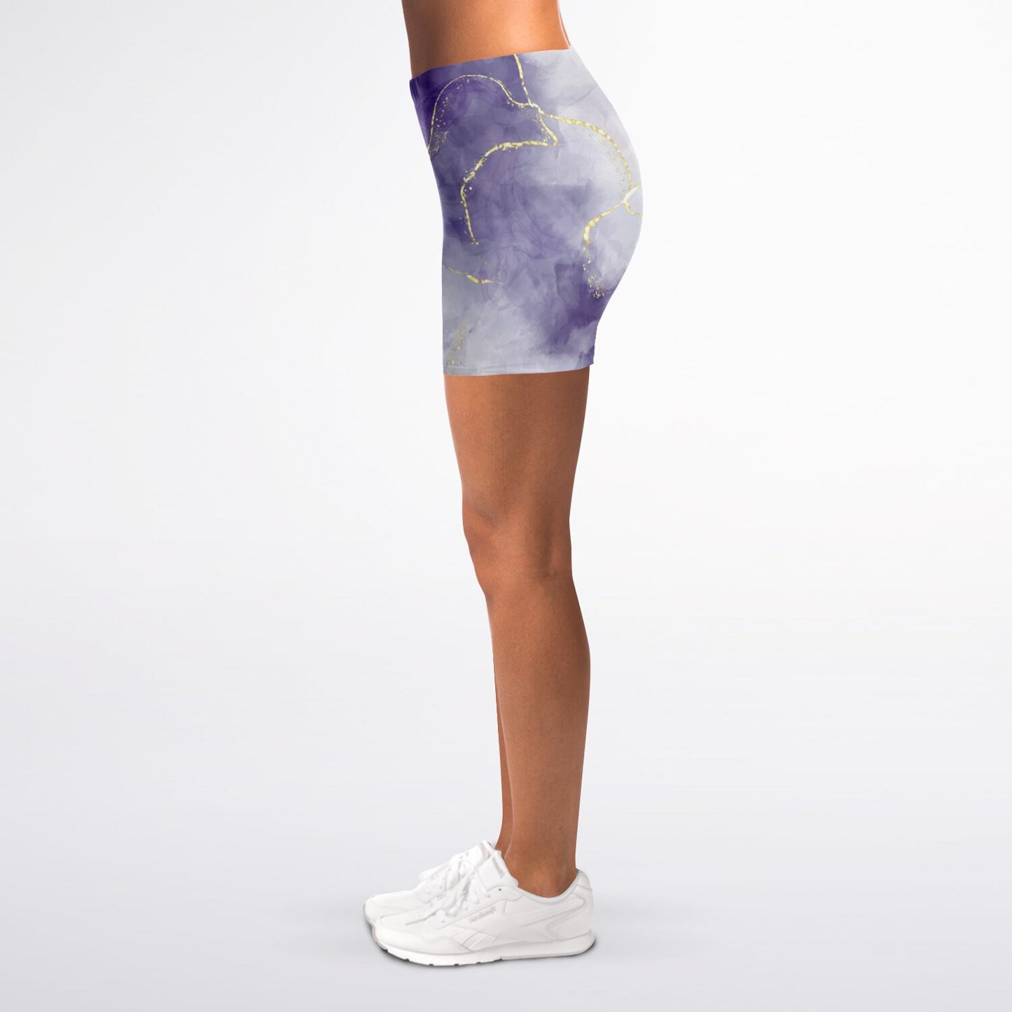 Dark Purple with Gold Legging Shorts -