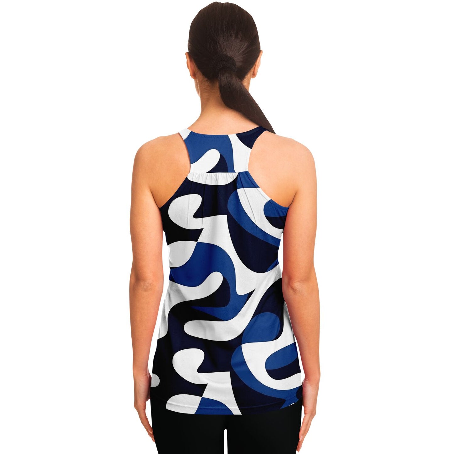Blue and white Racerback Tank Top - AOP