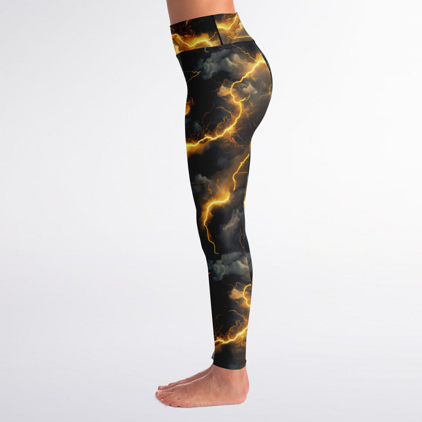 Gold Lightning Yoga Leggings -