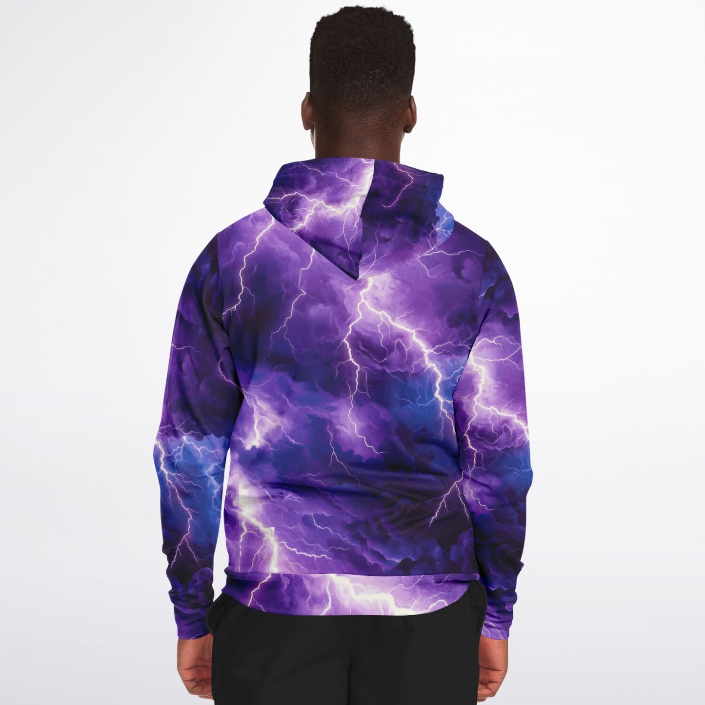Purple Lightening Fashion Zip-Up Hoodie -