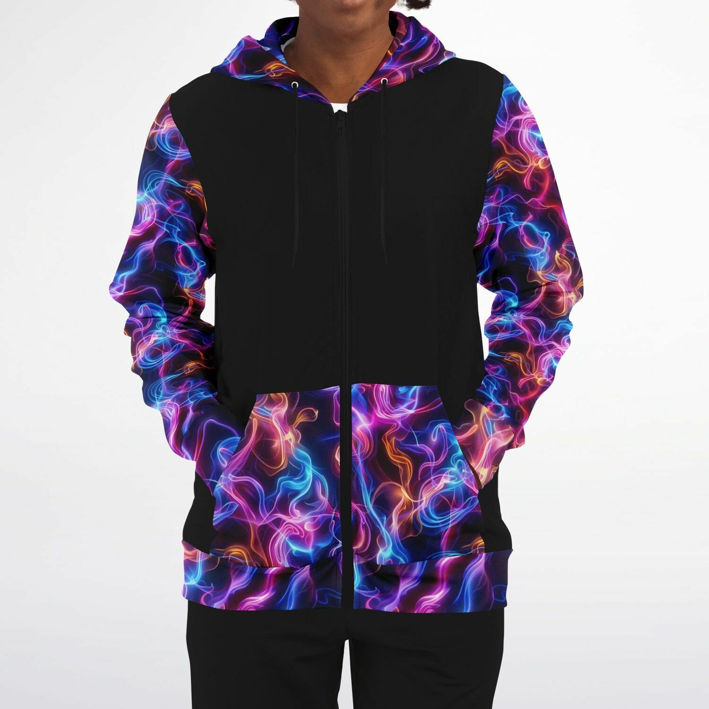 Neon Smoke Zip-Up Hoodie - AOP D6
