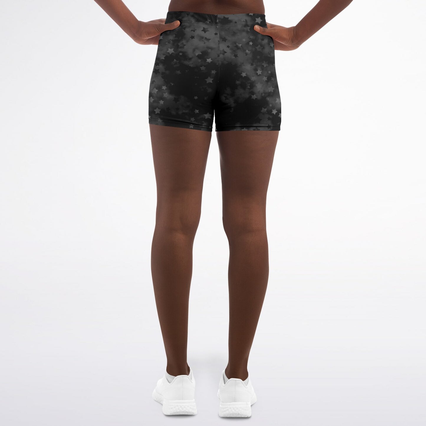 Black star noir Legging Shorts - AOP