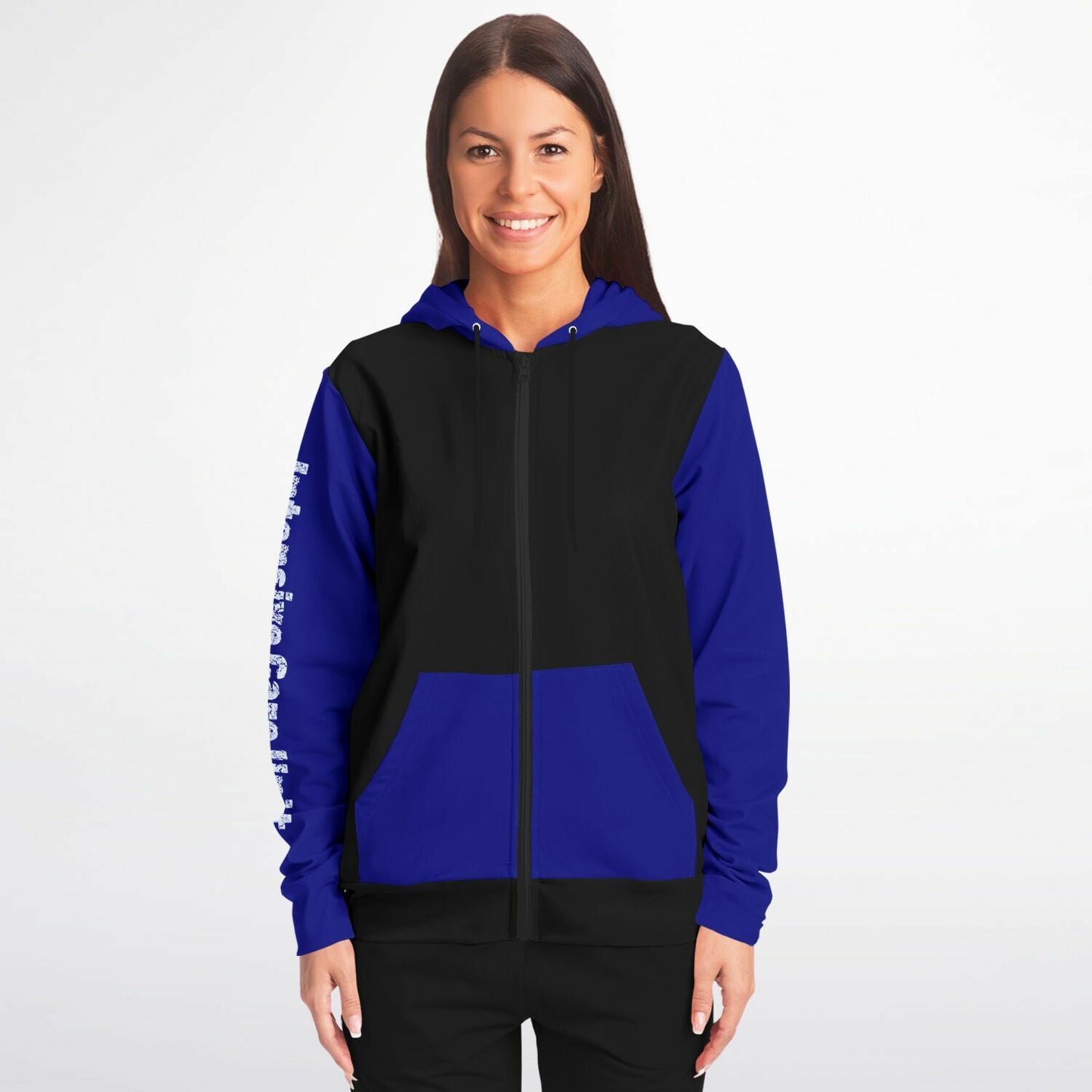 ICU Nurse Flag with Blue sleeves Fashion Zip-Up Hoodie -