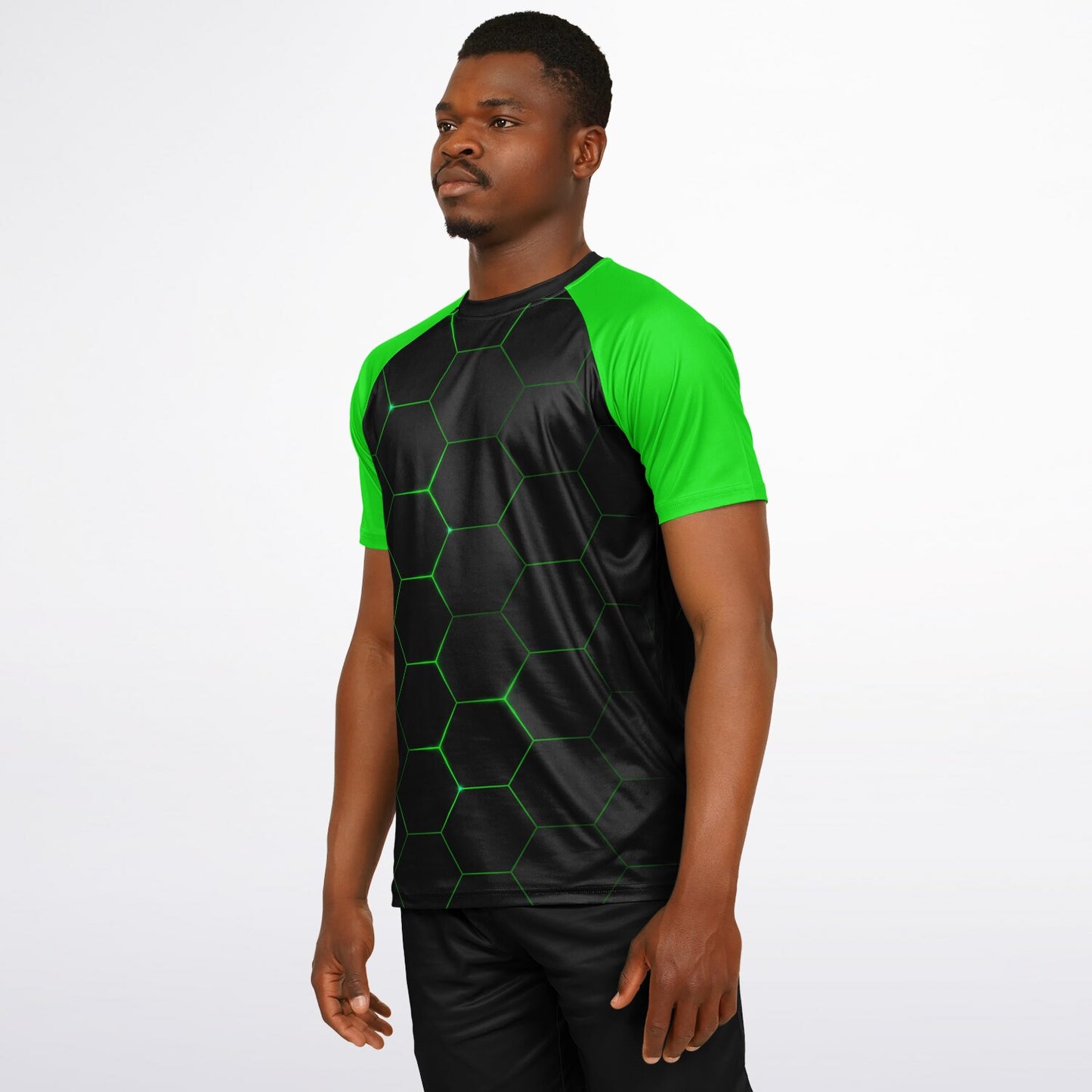 Hex Carbon with Green Men's Active Wear Jersey