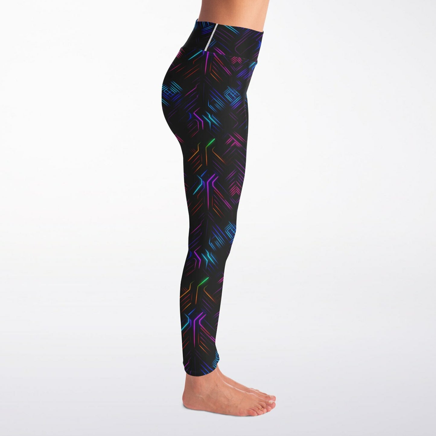 Neon Lights Yoga Leggings - AOP D3