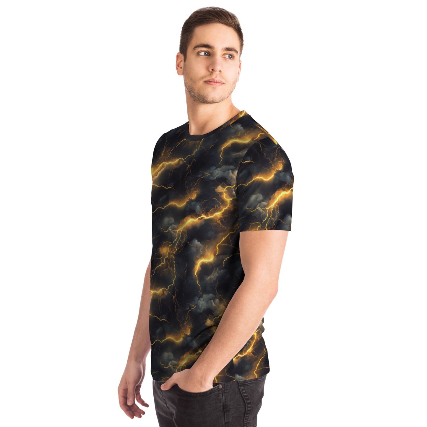 Black and yellow lightning T-shirt
