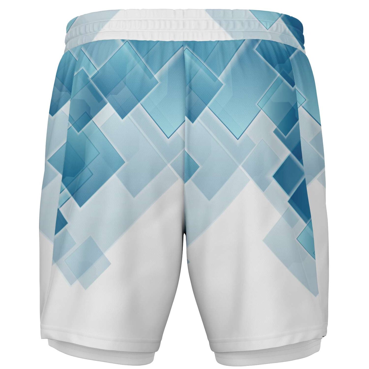 White blue diamond Men's 2-in-1 Shorts