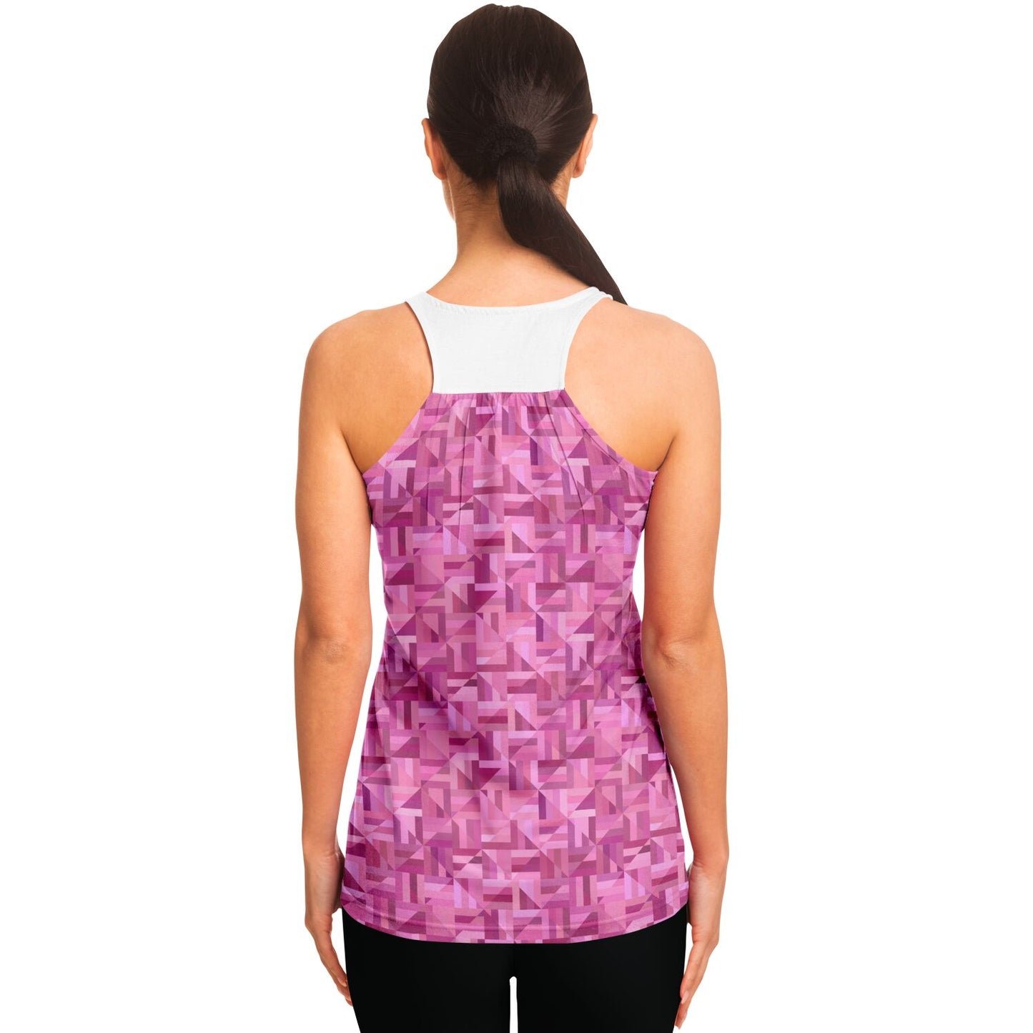 pink geometric Racerback Tank Top - AOP