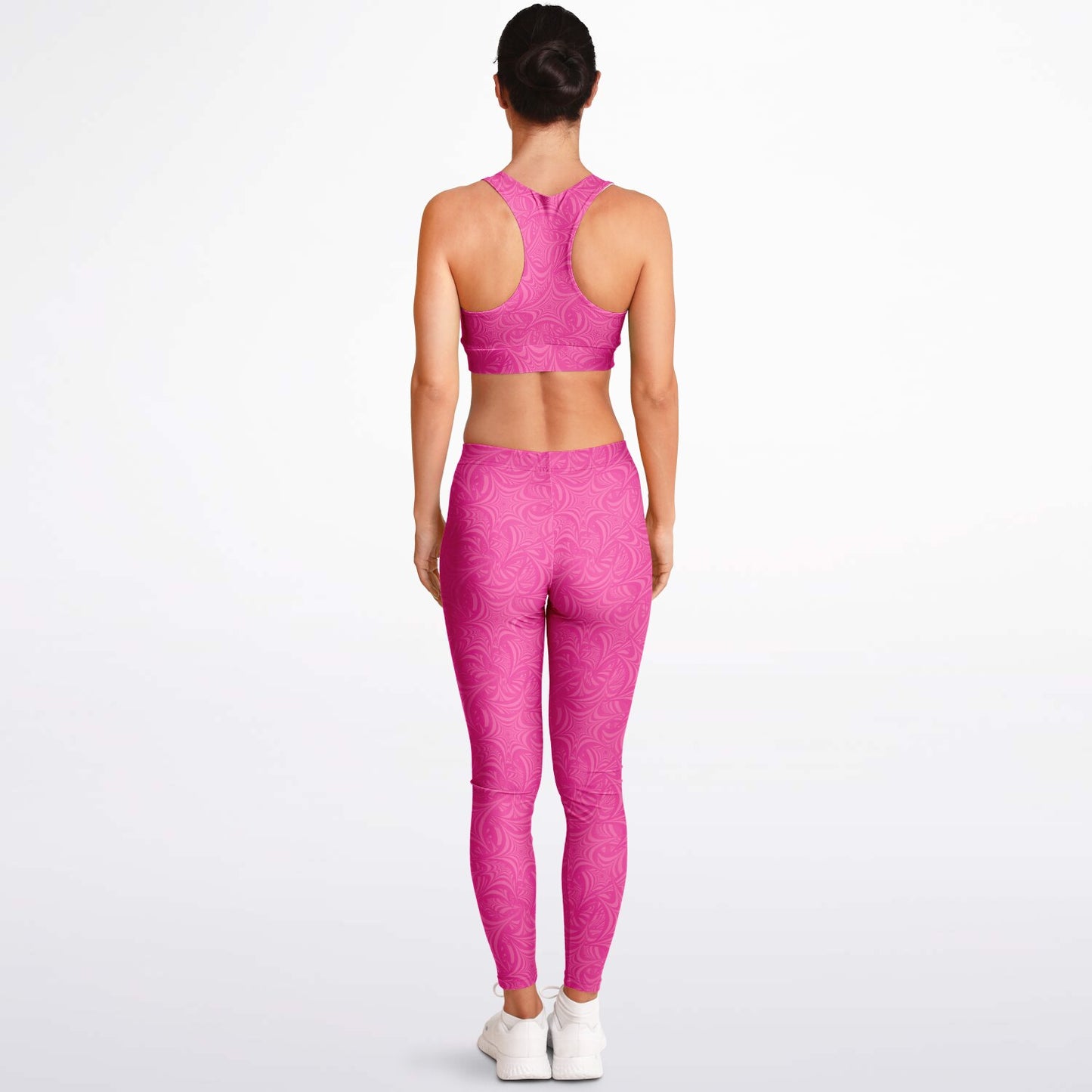 Pink stars Padded Sports Bra & Leggings - AOP