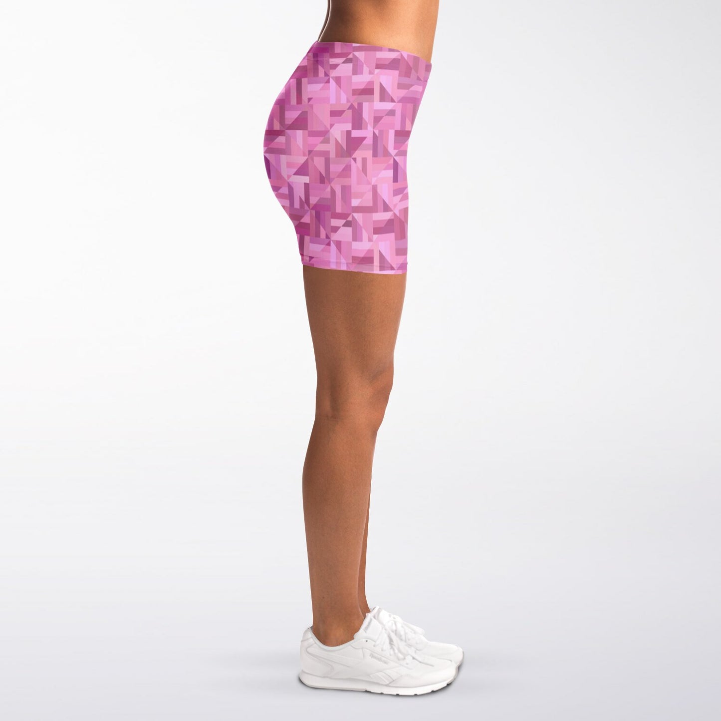 Pink geometric Legging Shorts - AOP