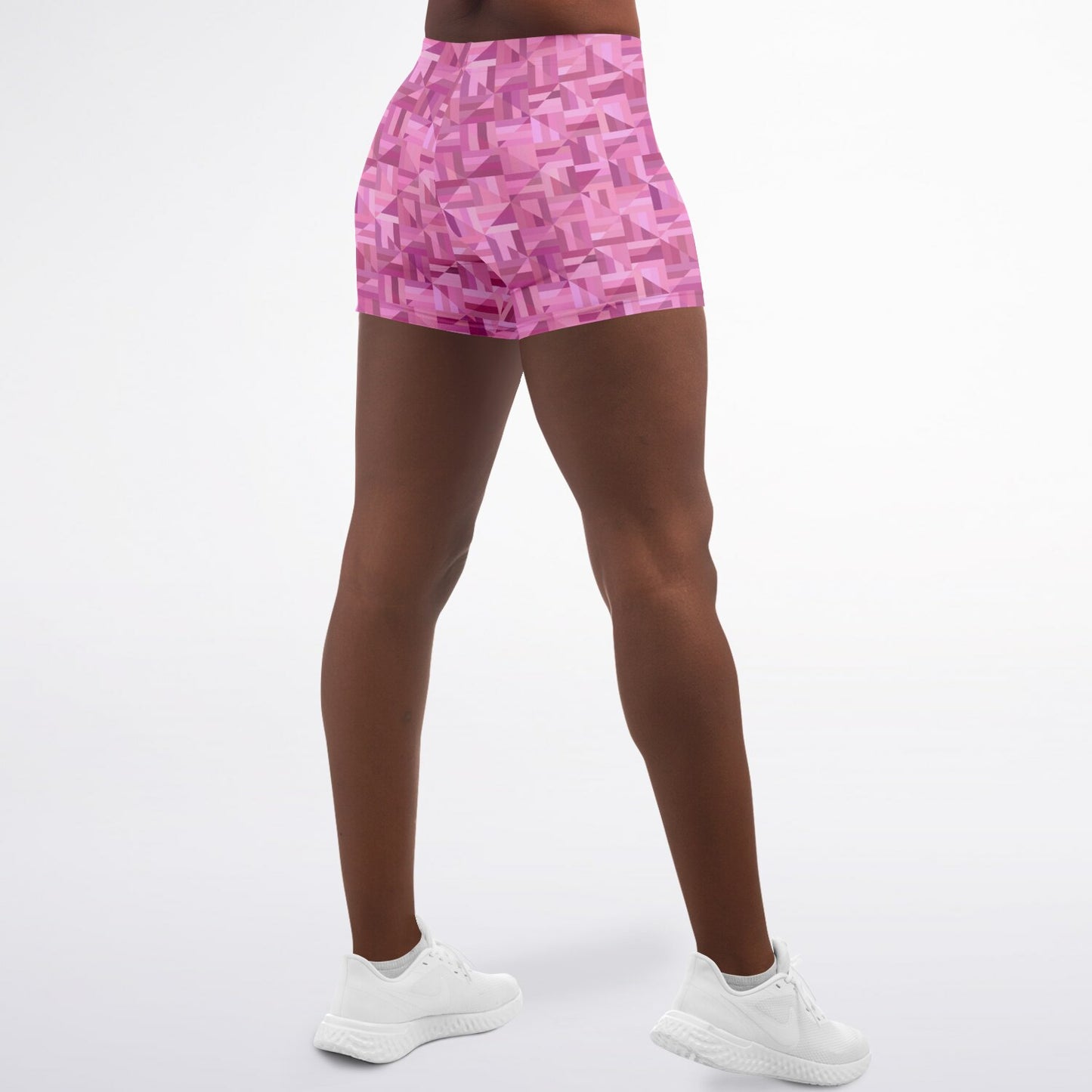 Pink geometric Legging Shorts - AOP
