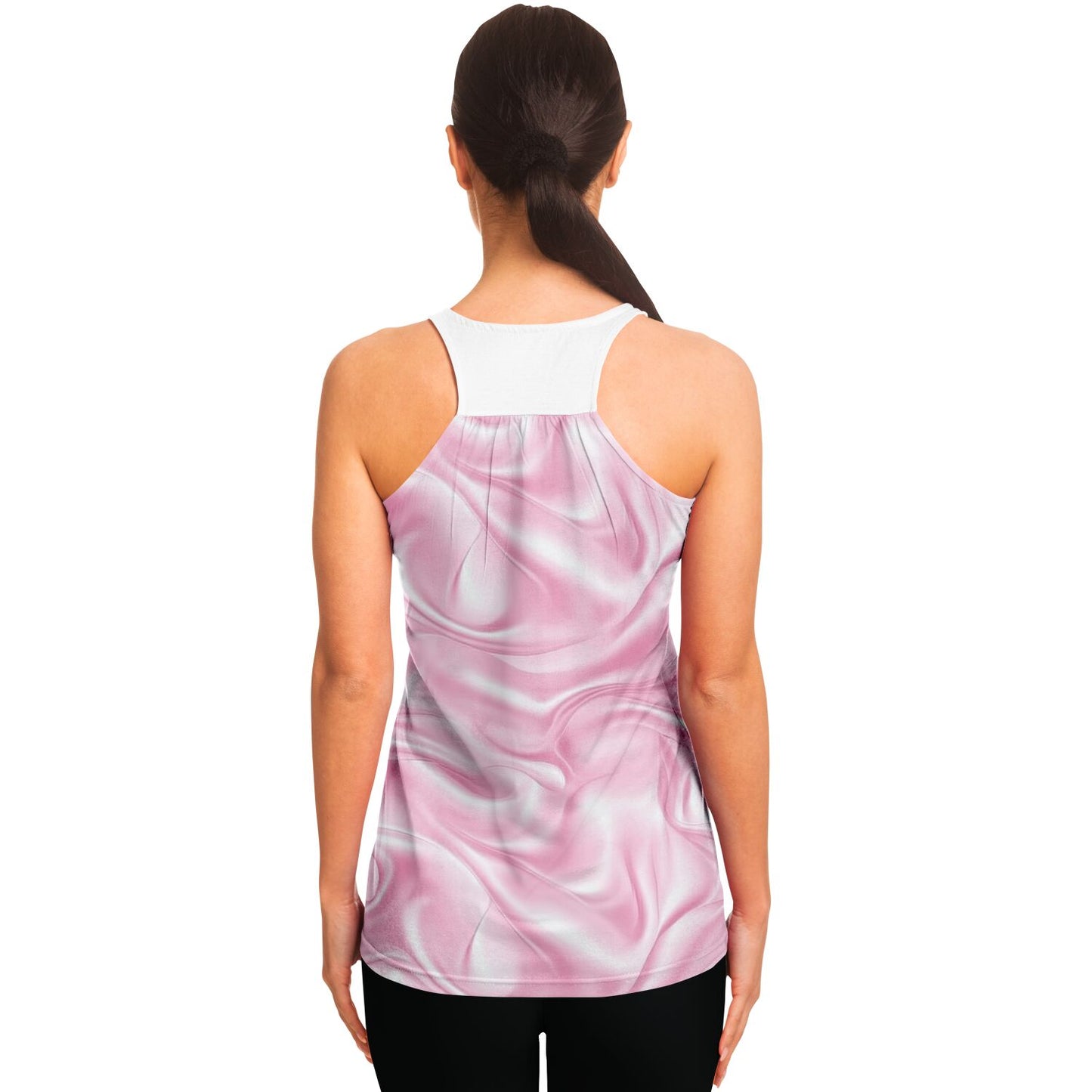 Pink Silk Racerback Tank Top - AOP