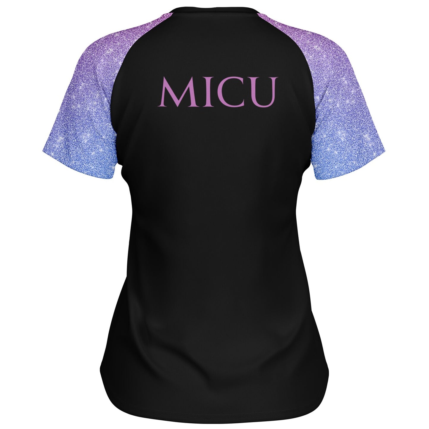 MICU, RN Active tee - Purple and pink sleeves