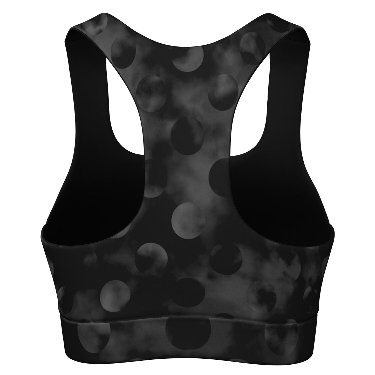 Black polka dot's Padded Sports Bra - AOP