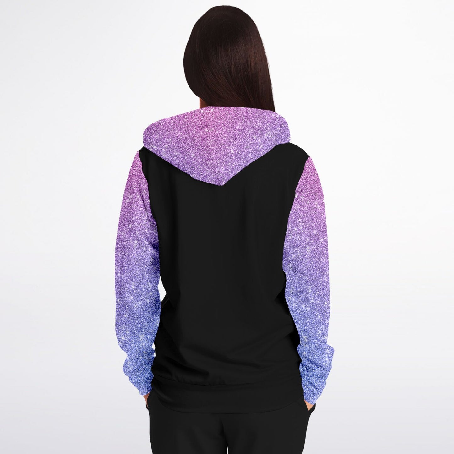 RN, Nurse Fashion Zip-Up Hoodie - Black, purple and pink