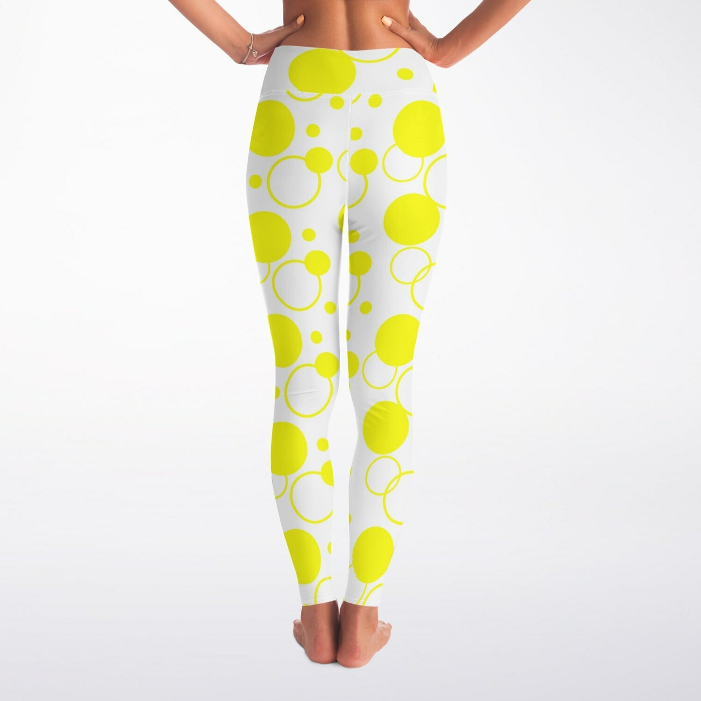 Yellow polka dots Yoga Leggings - AOP D1