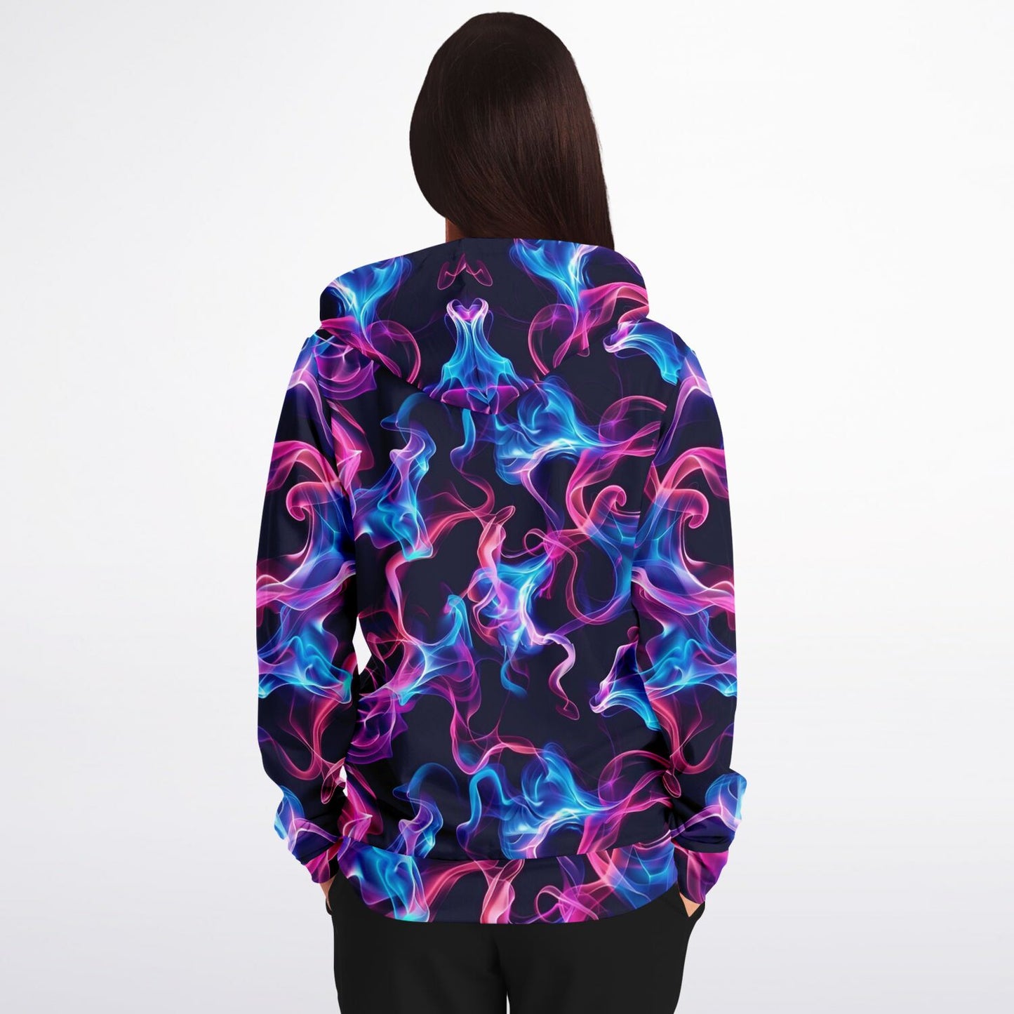 Neon smoke 1 Fashion Zip-Up Hoodie - Black