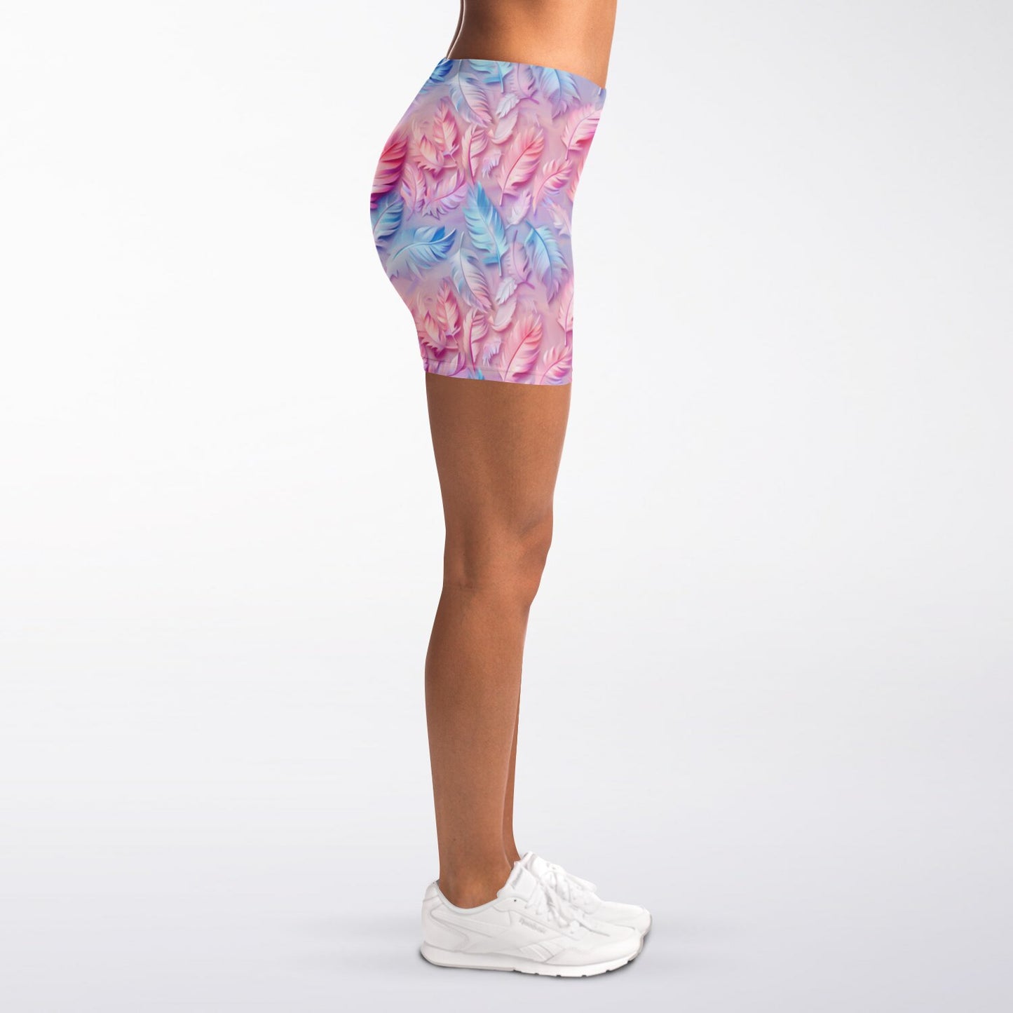 Pink and blue feathers Legging Shorts - AOP
