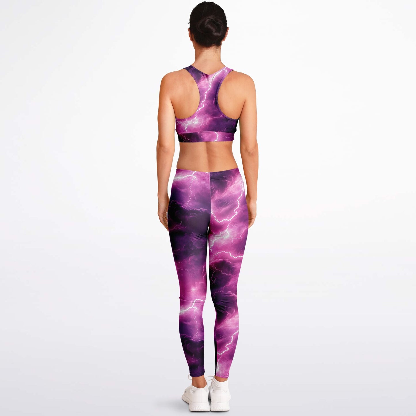Pink Lightning Padded Sports Bra & Leggings -